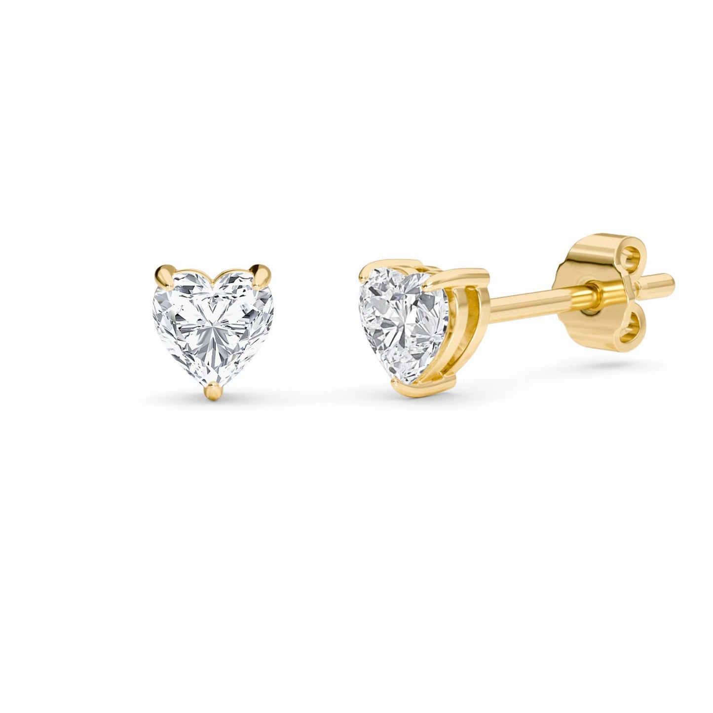 Lab Diamond Earrings - Three Prong - Ember