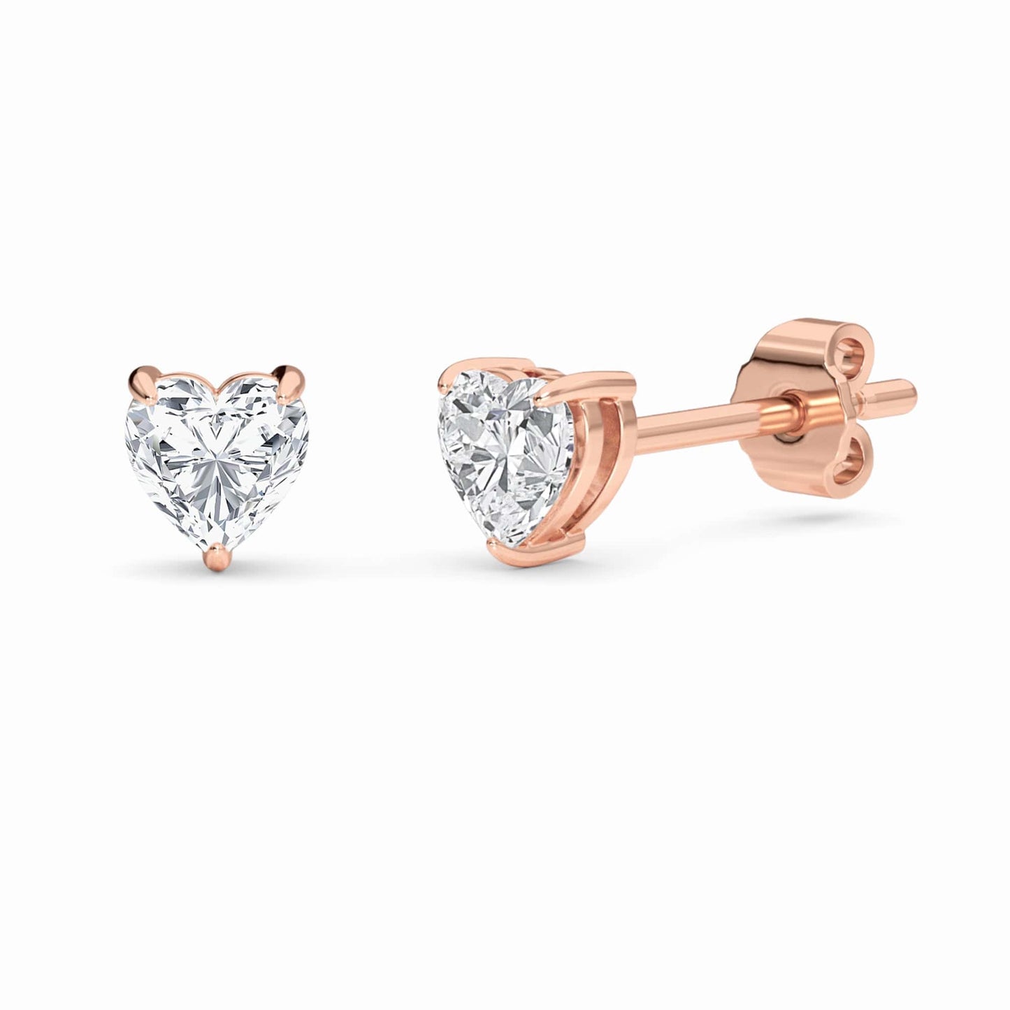 Lab Diamond Earrings - Three Prong - Ember