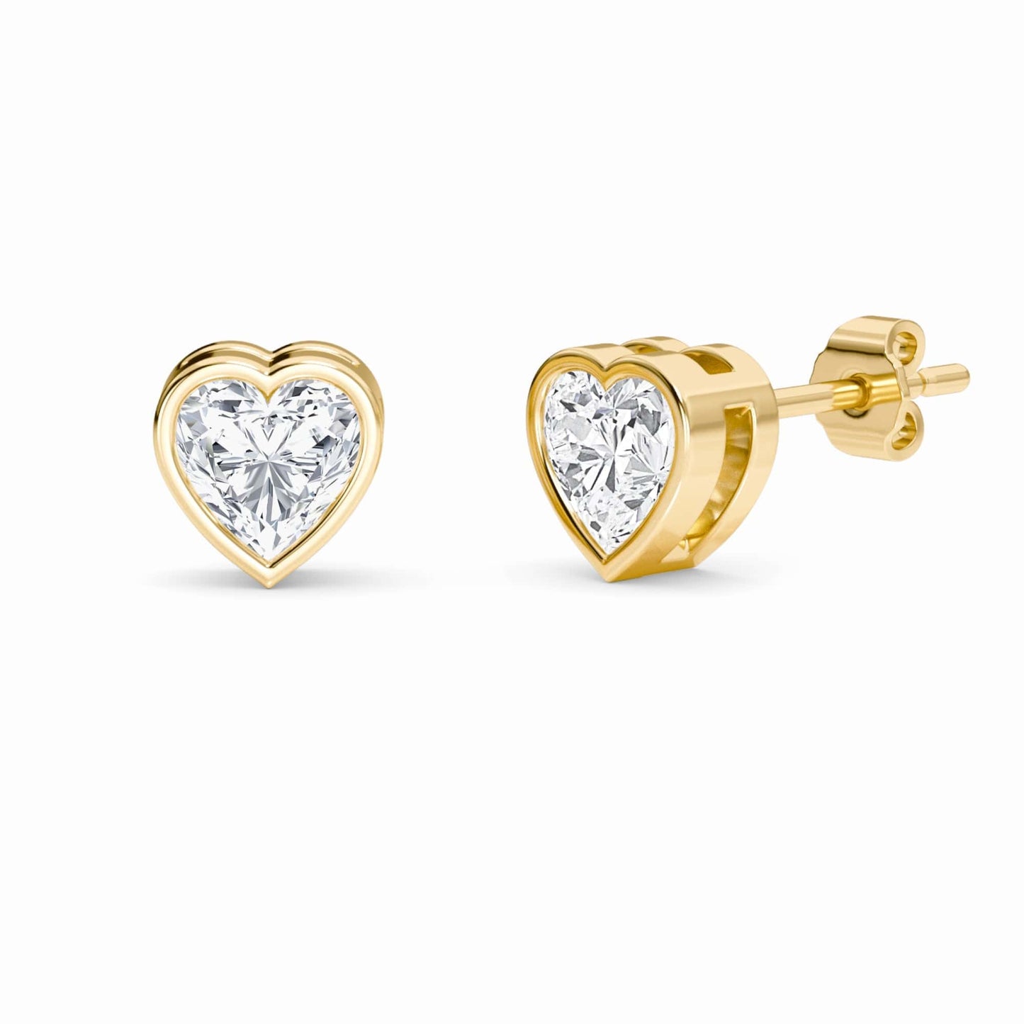 Lab Diamond Earrings - Bezel Set - Skye