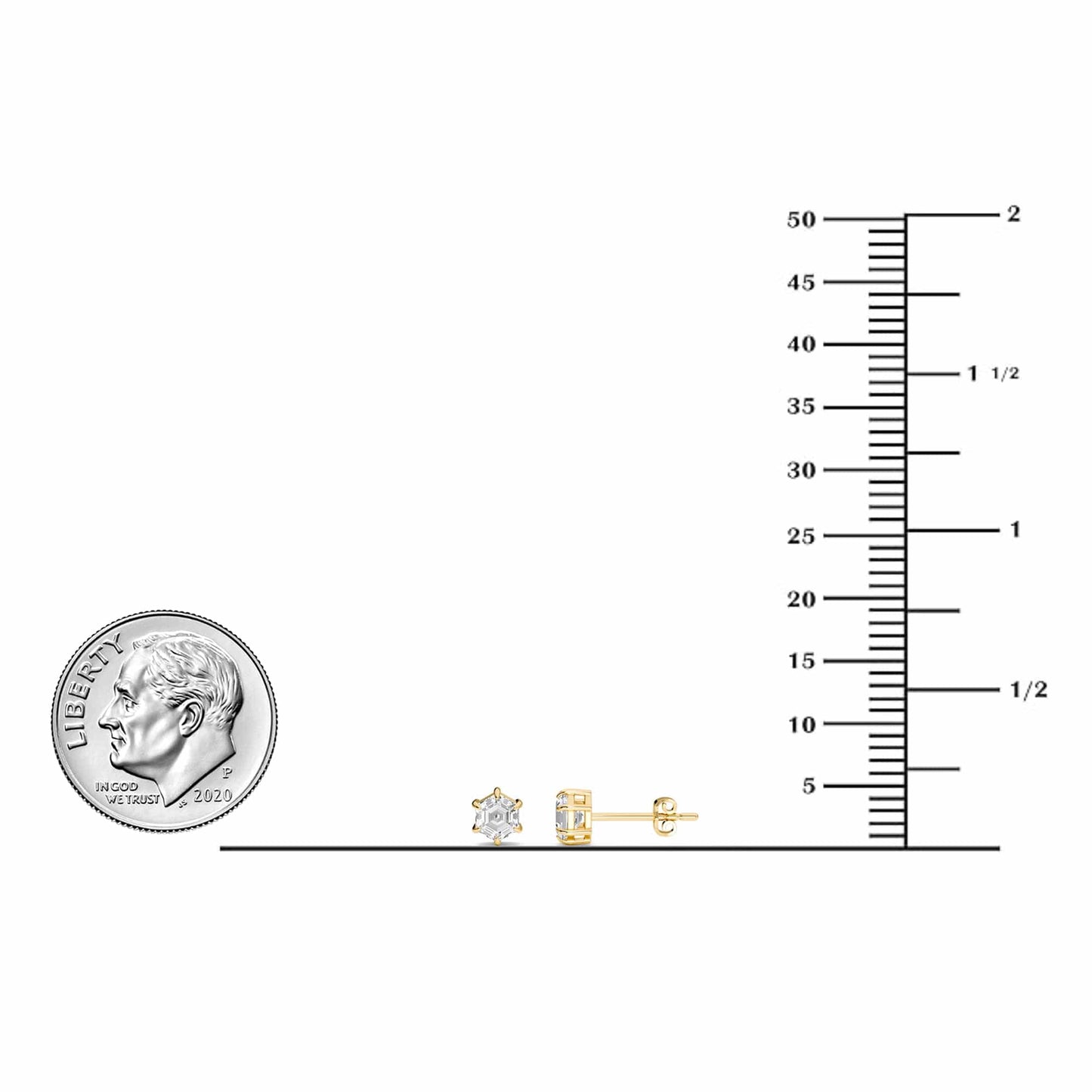 Lab Diamond Earrings - Six Prong - Tina