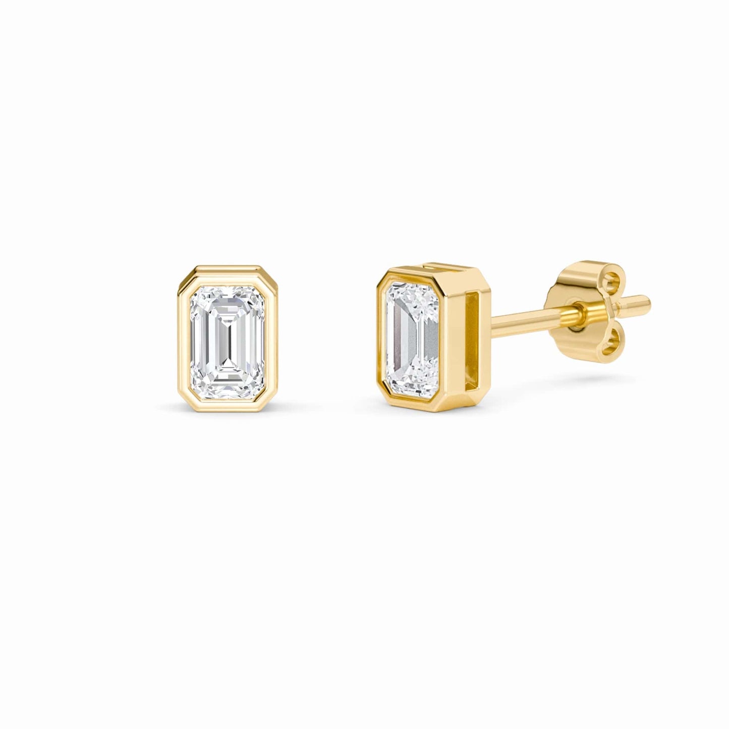 Lab Diamond Earrings - Bezel Set - Taylor