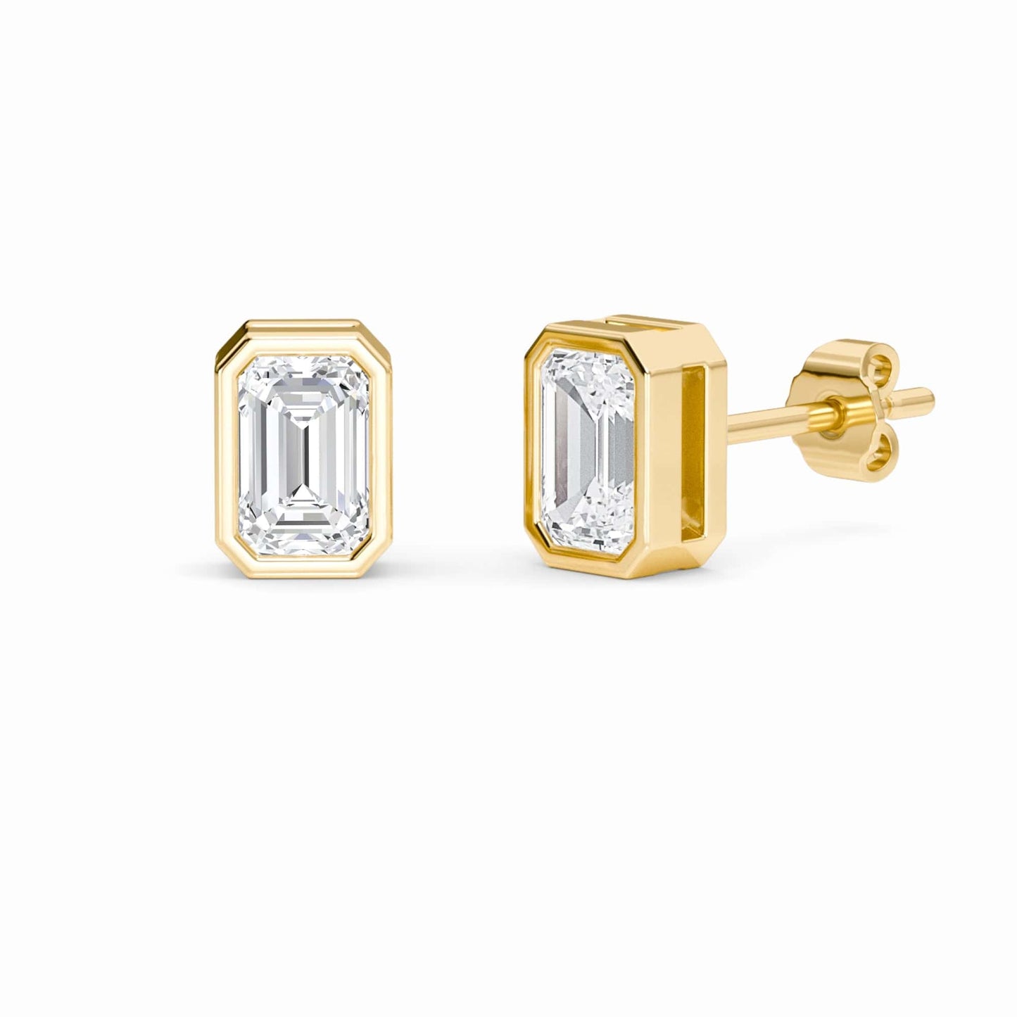 Lab Diamond Earrings - Bezel Set - Taylor