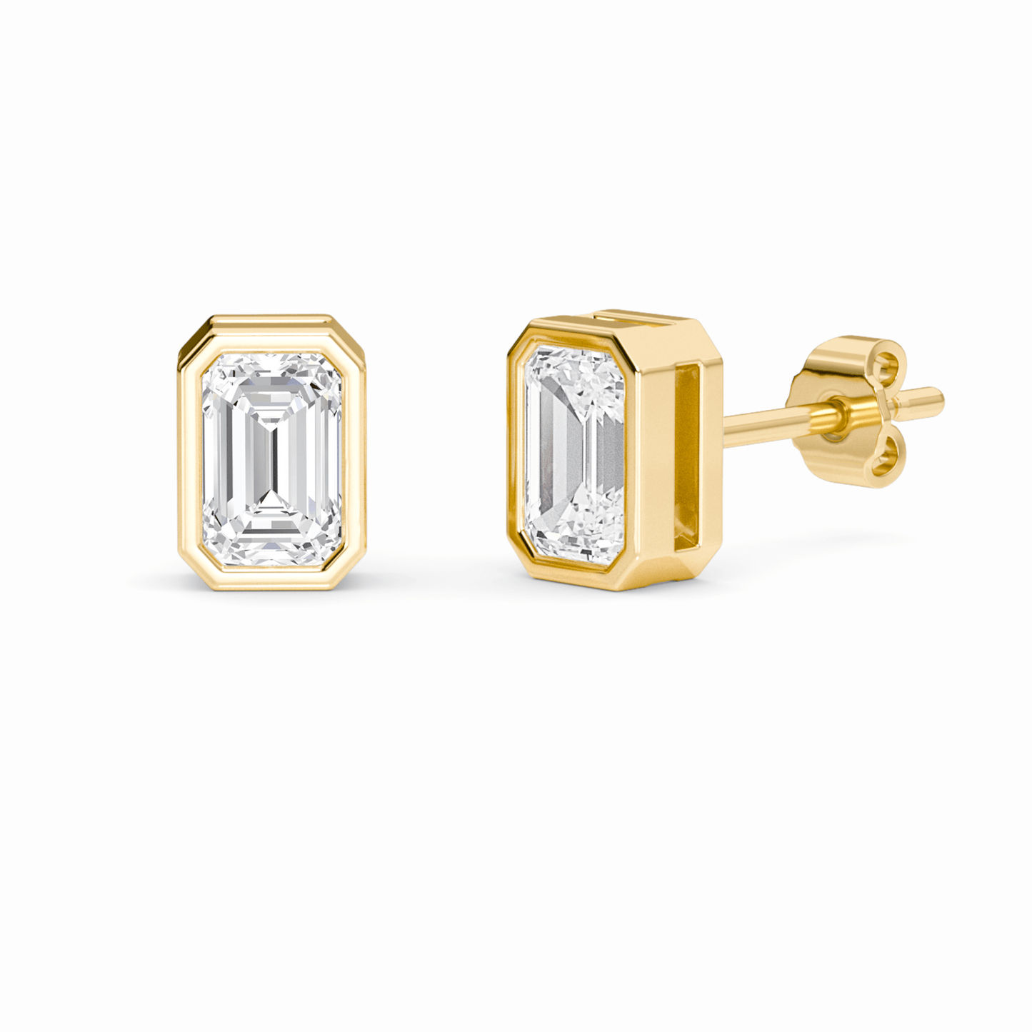 Lab Diamond Earrings - Bezel Set - Taylor