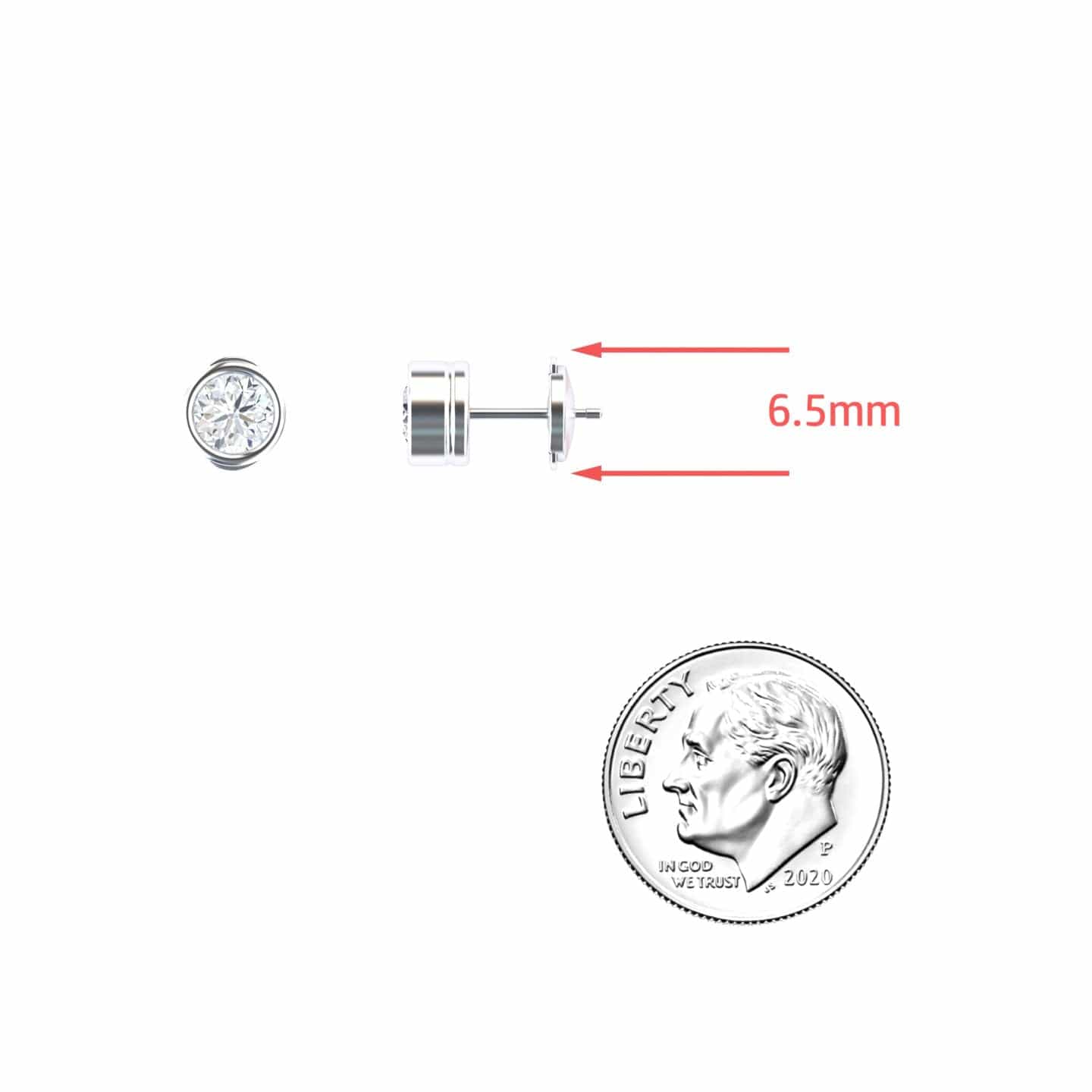 Bezel-Set Round Diamond Stud Earrings - Ishanvi