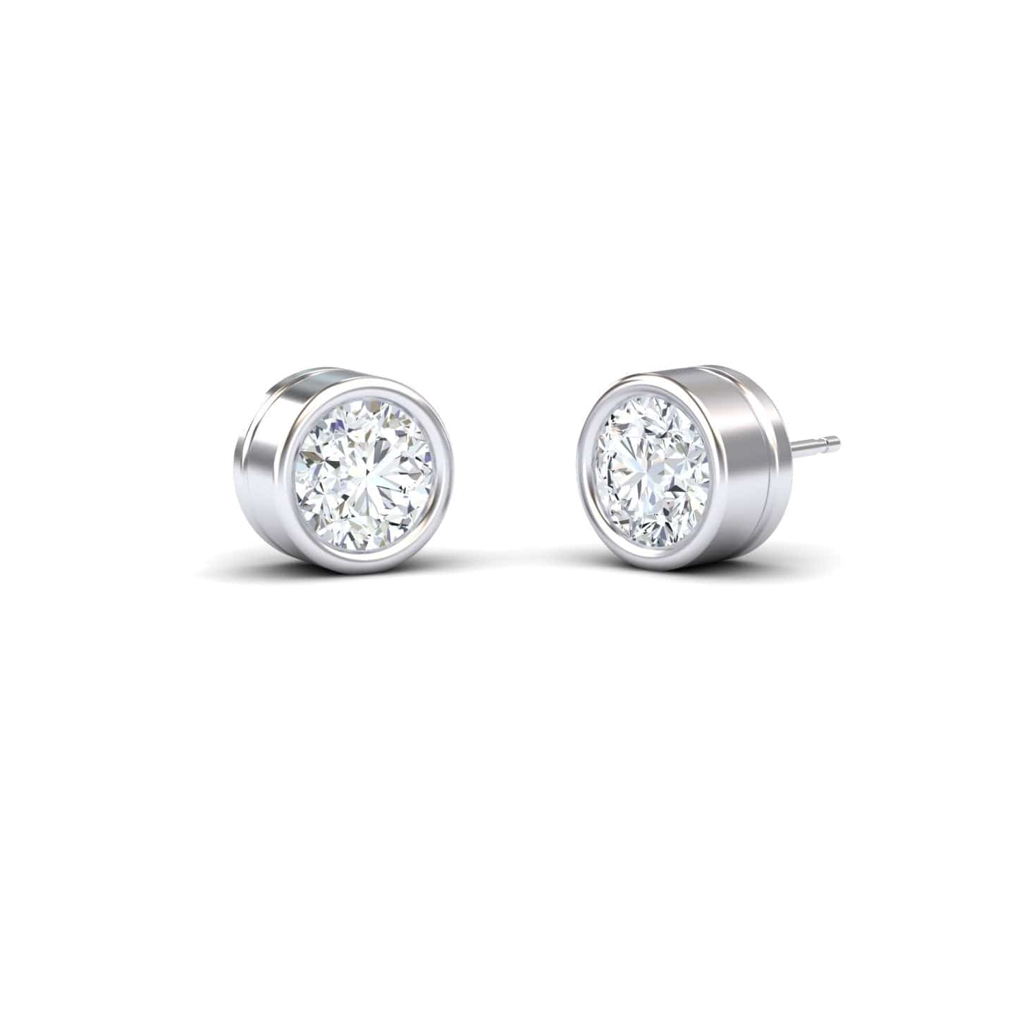 Lab Diamond Earrings - Bezel Set - Ishanvi