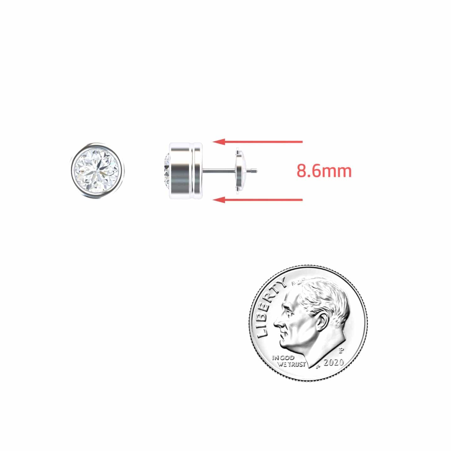 Lab Diamond Earrings - Bezel Set - Ishanvi