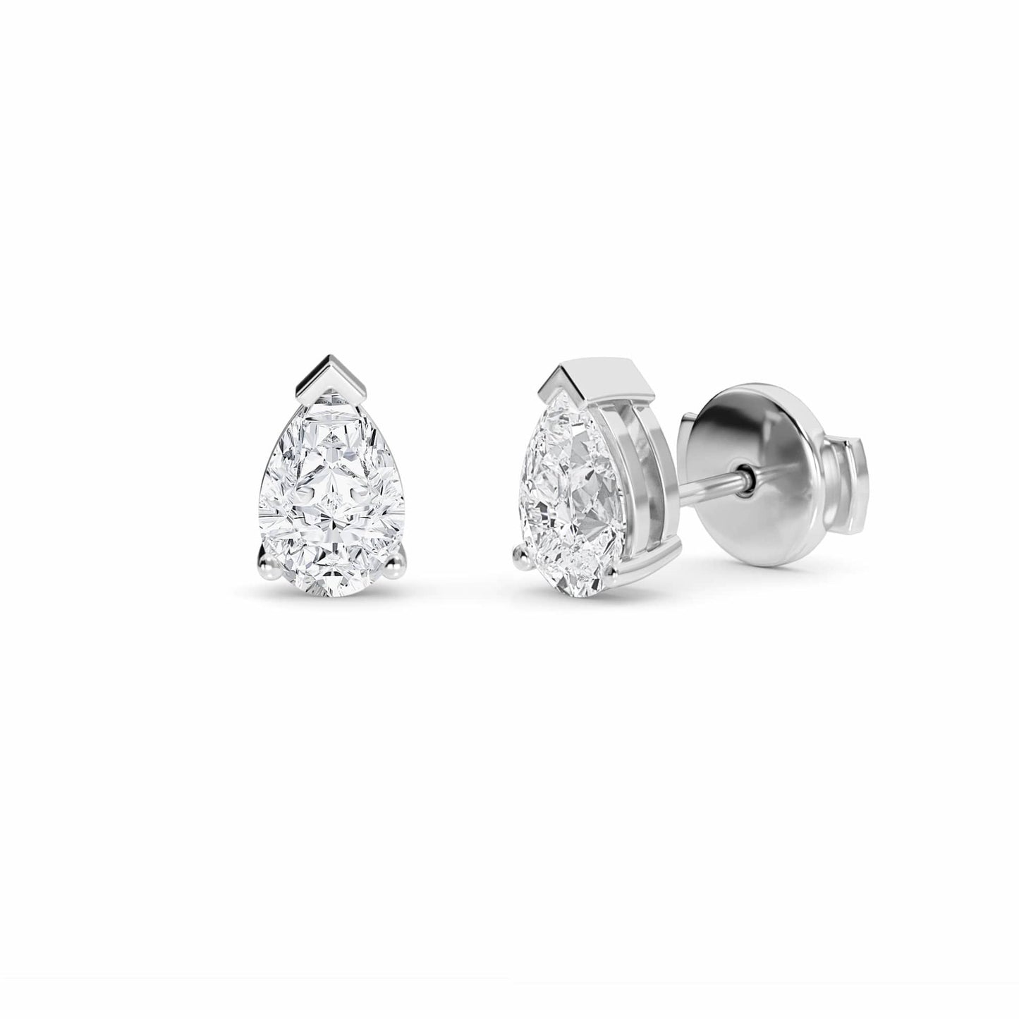 Lab Diamond Earrings - Three Prong - Anvika