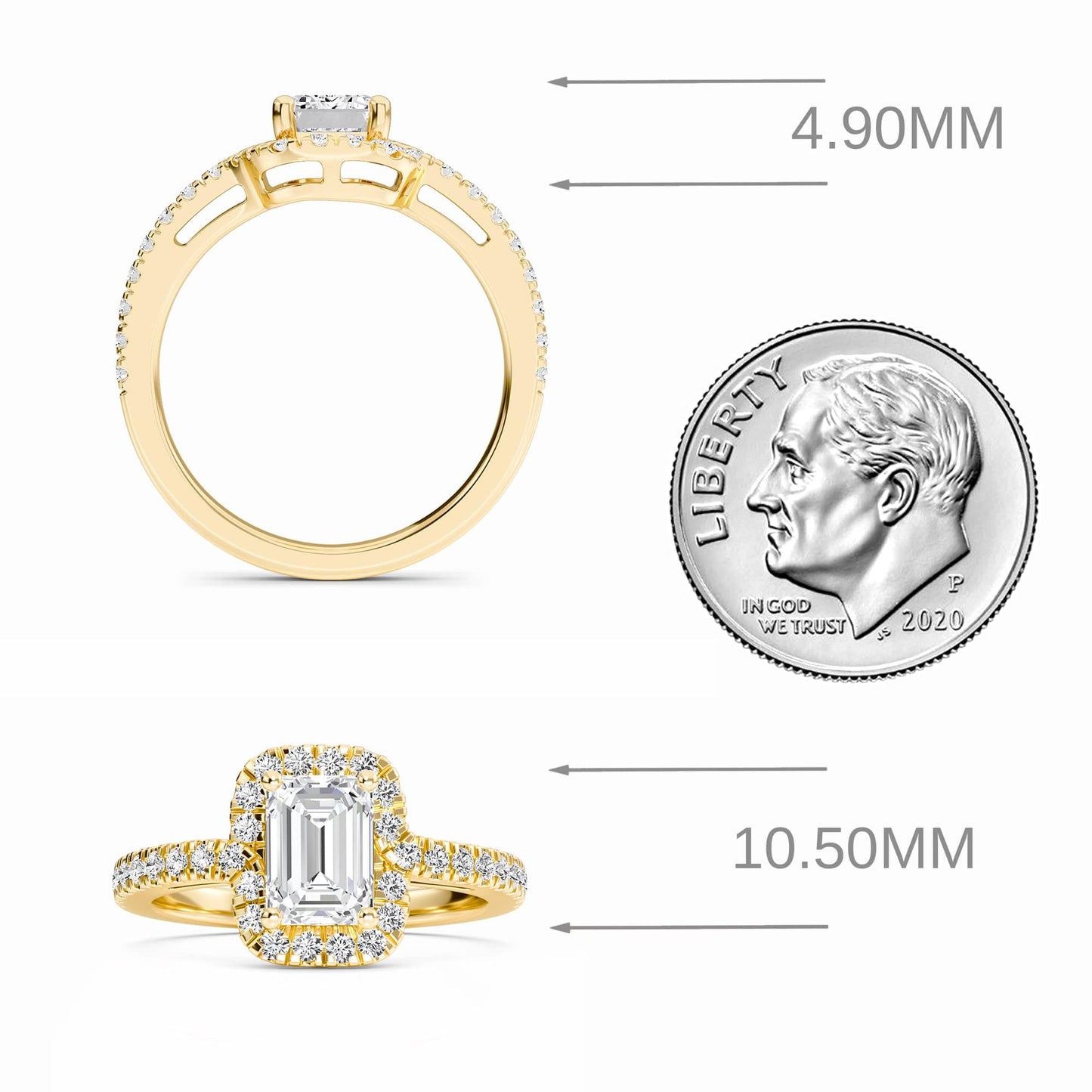 White Diamond Swirl Halo Engagement Ring - Julieta