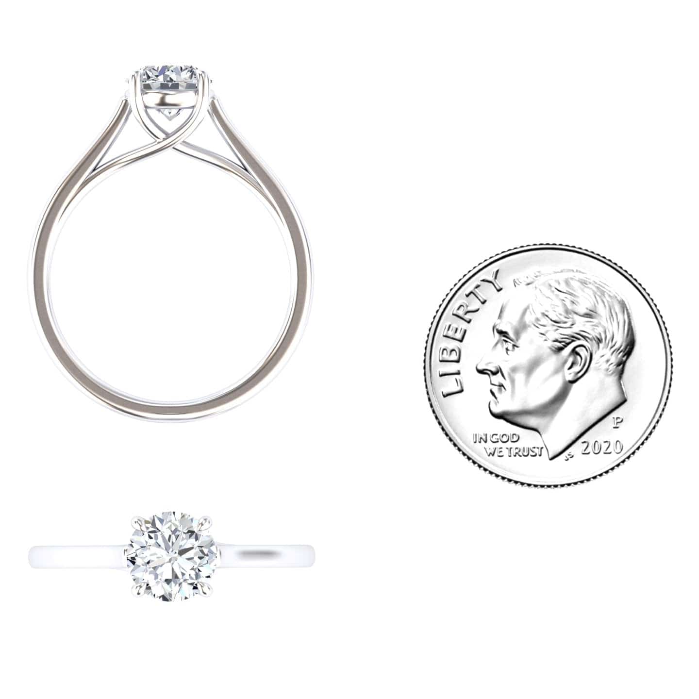White Diamond Twisted Solitaire Engagement Ring - Bhavna