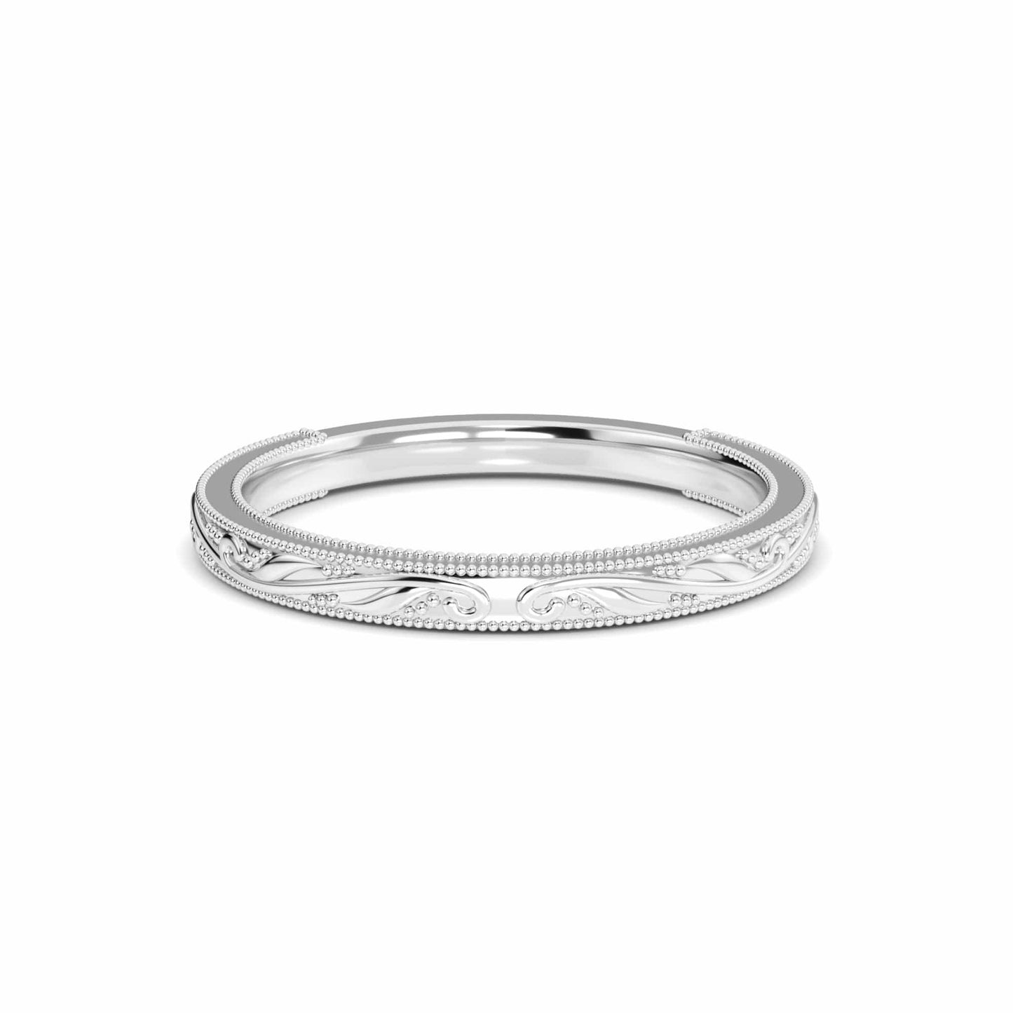 White Diamond Delicate Vine-Inspired Bridal Set Engagement Ring - Adelaide