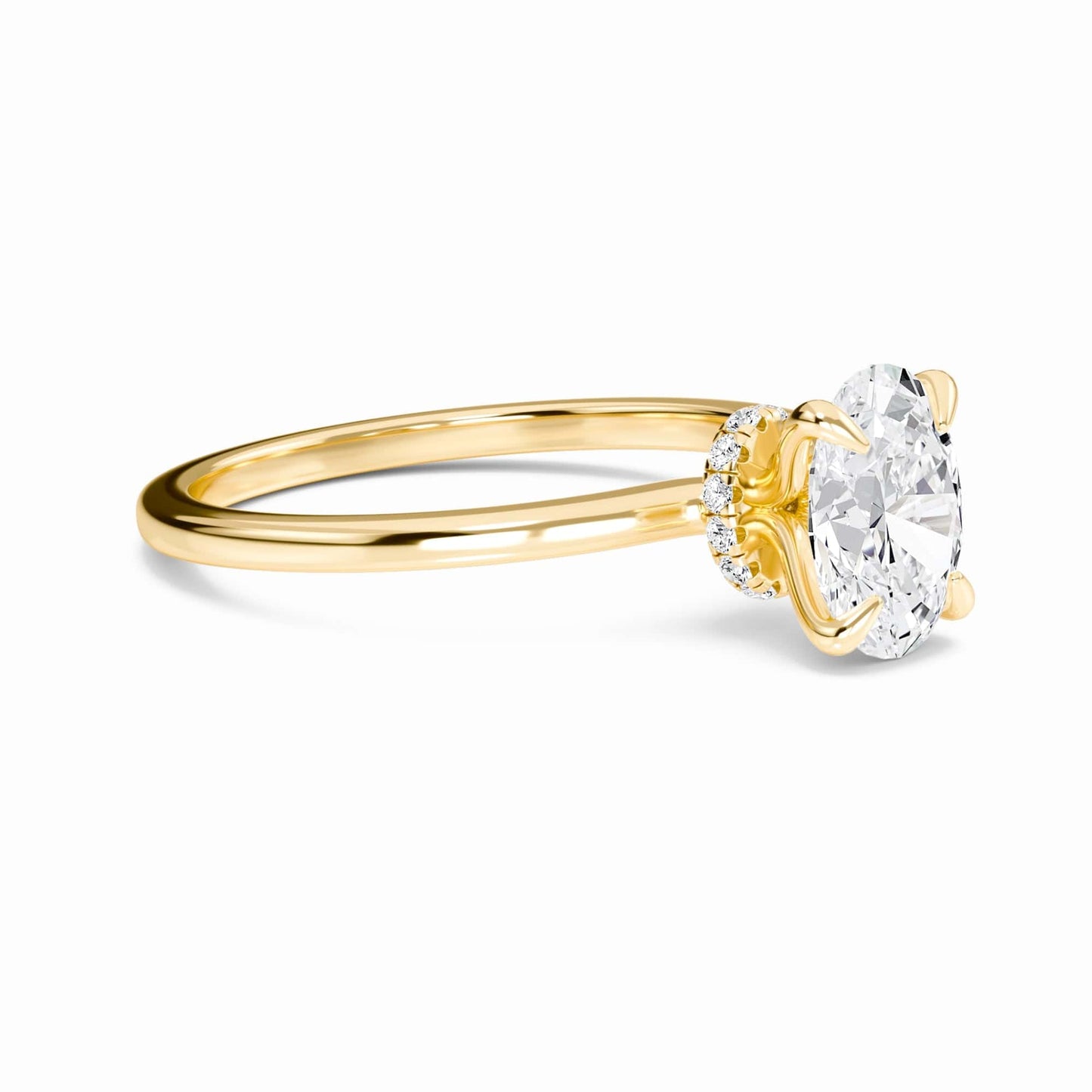 Oval Hidden Halo Certified Lab Diamond Engagement Ring - Janelle