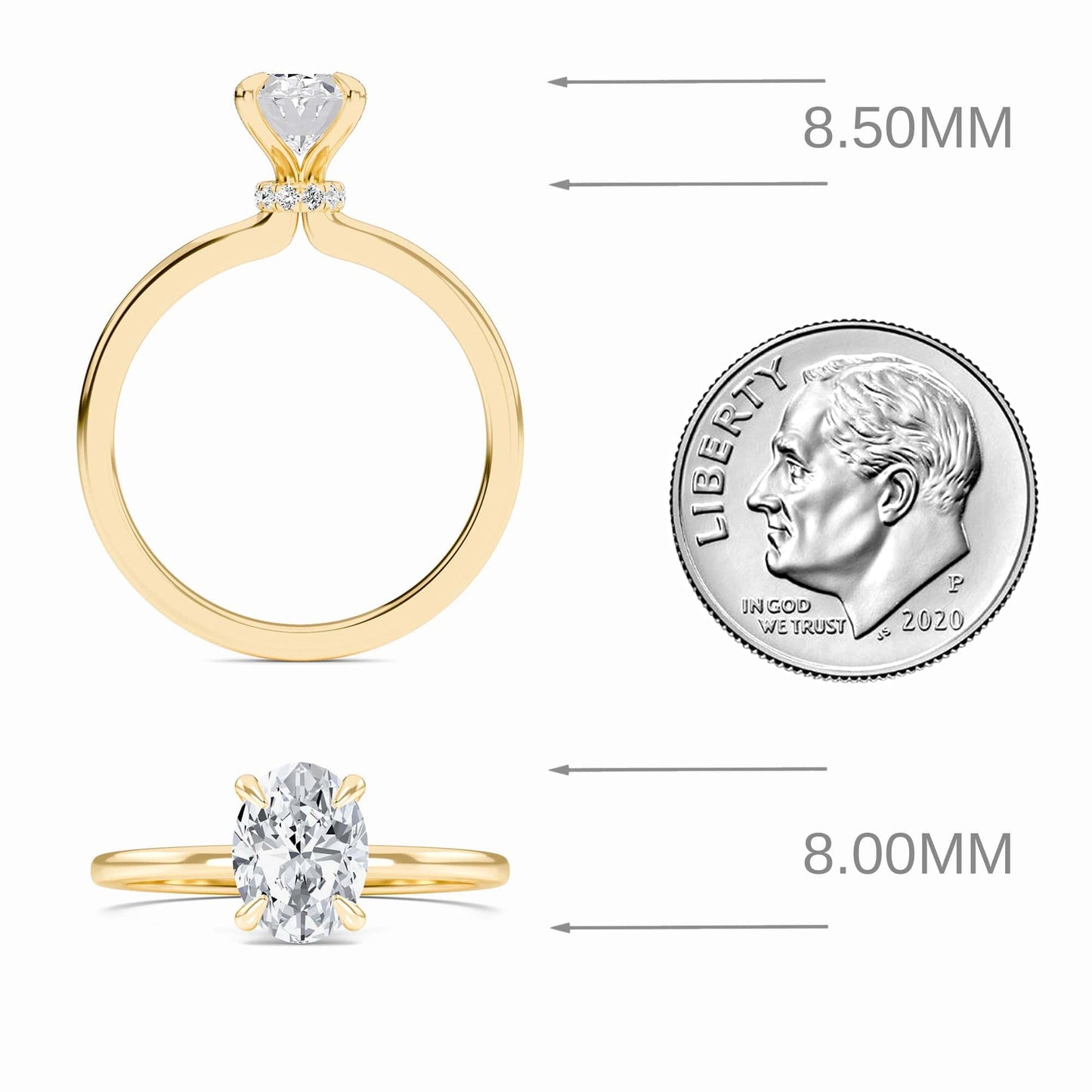 Oval Hidden Halo Certified Lab Diamond Engagement Ring - Janelle