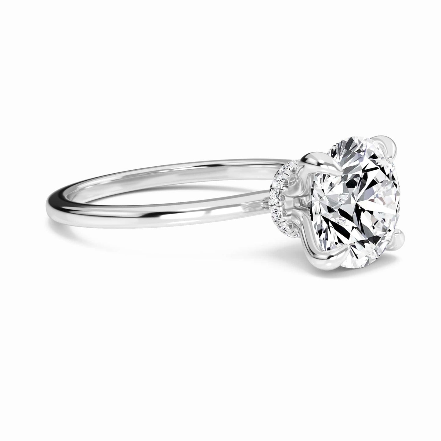 Round Hidden Halo Certified Lab Diamond Engagement Ring - Janelle