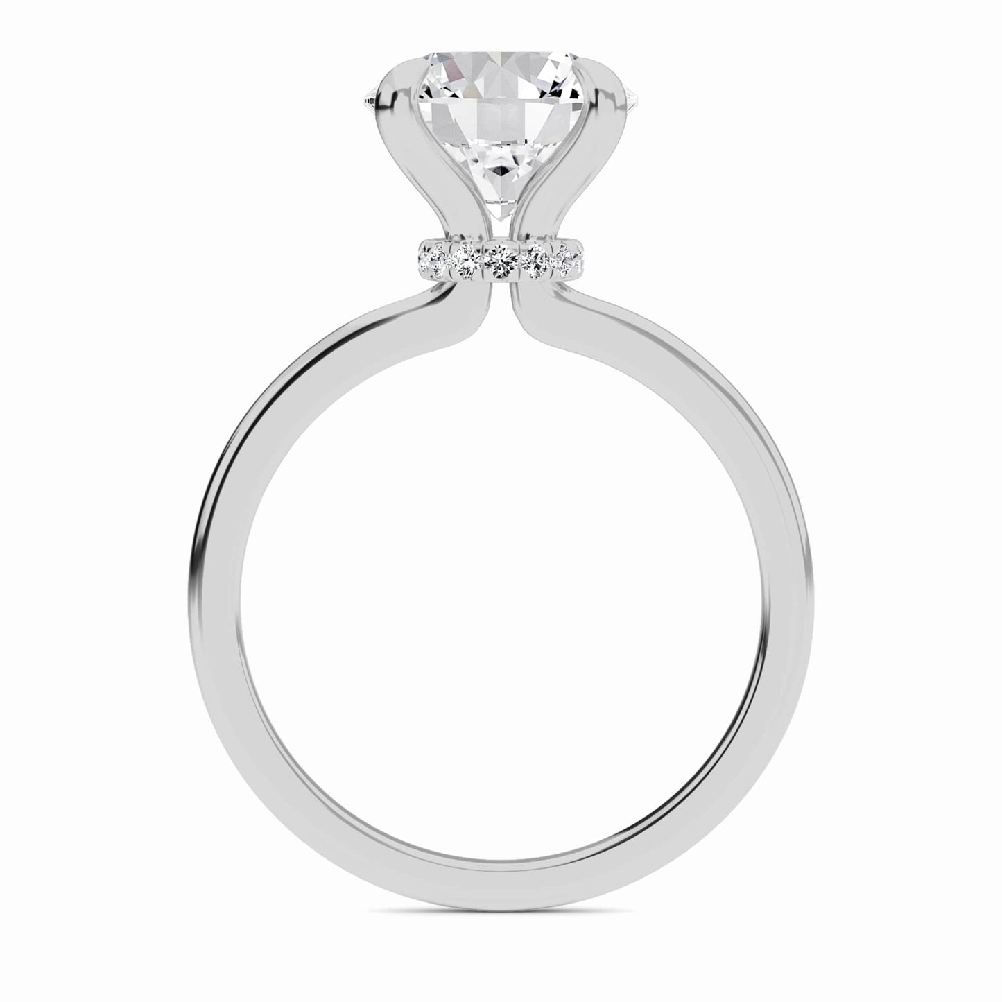 Round Hidden Halo Certified Lab Diamond Engagement Ring - Janelle
