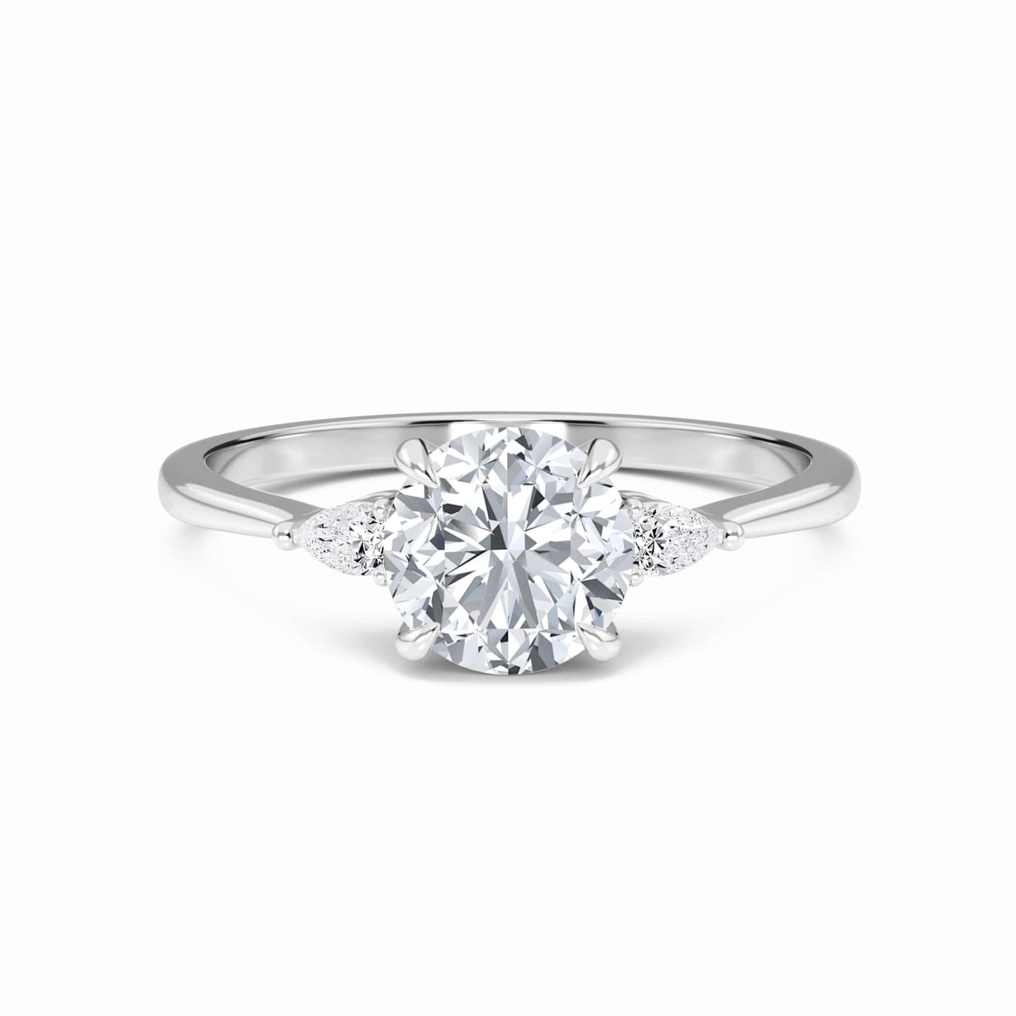 Round Three-Stone Certified Lab Diamond Engagement Ring - Lorraine
