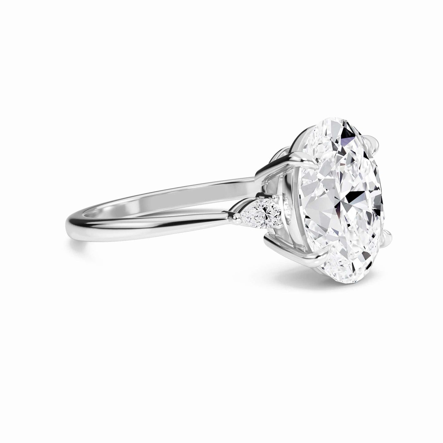Oval Three-Stone Certified Lab Diamond Engagement Ring - Lorraine