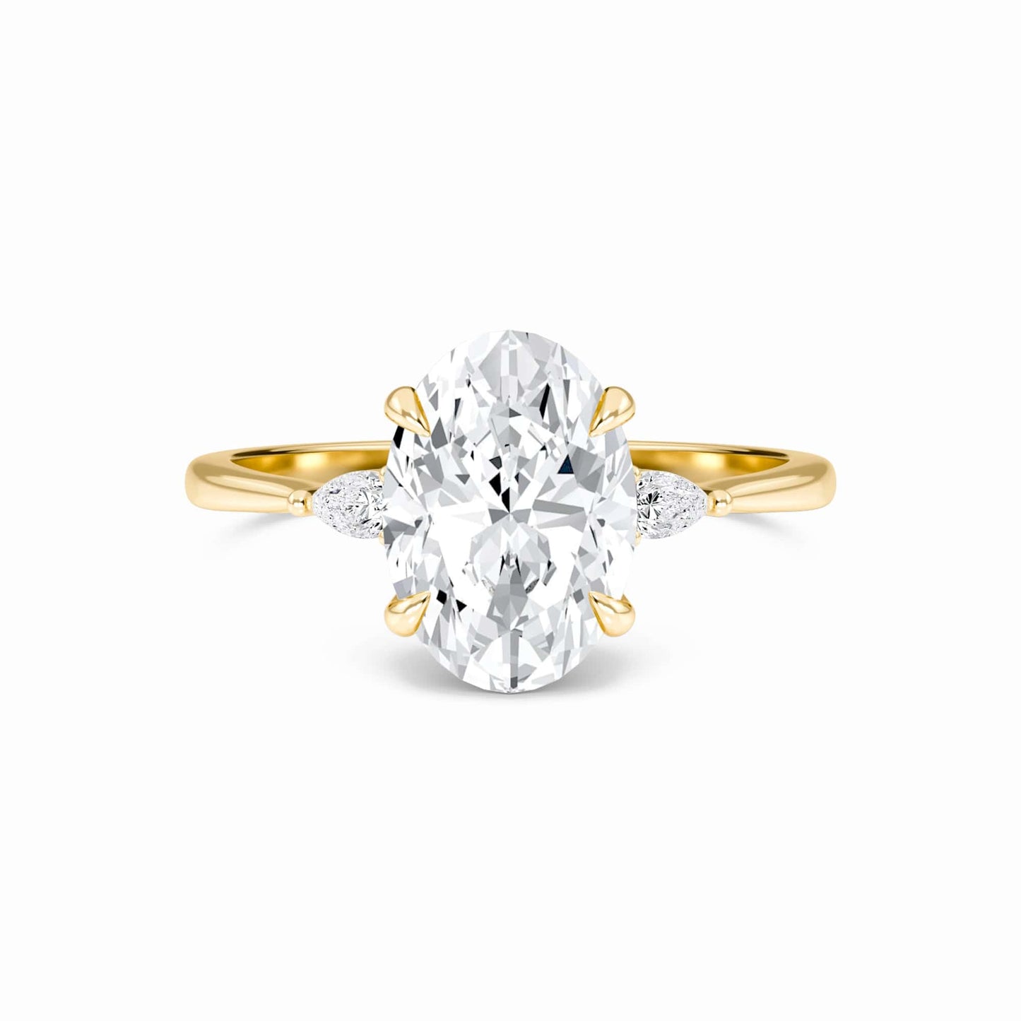 Oval Three-Stone Certified Lab Diamond Engagement Ring - Lorraine