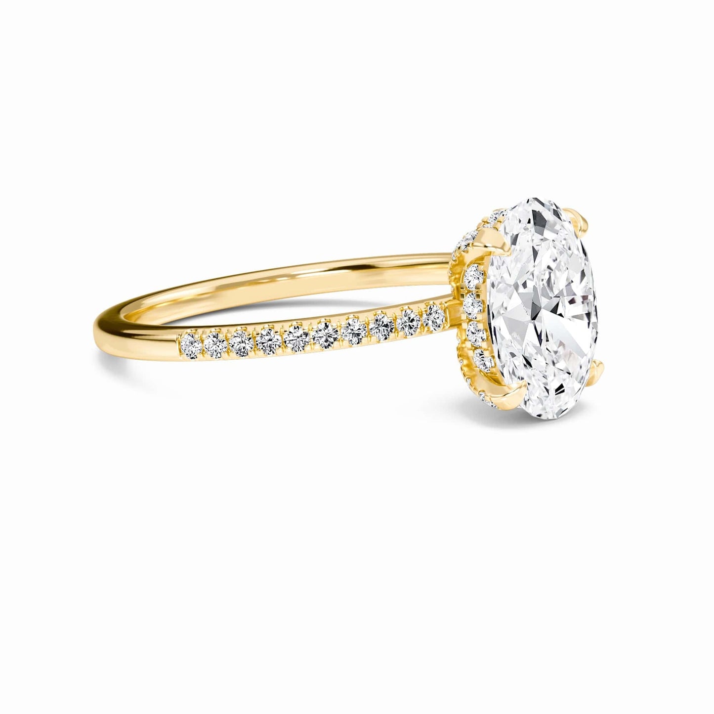 Oval Hidden Halo Certified Lab Diamond Pave Engagement Ring - Matilda