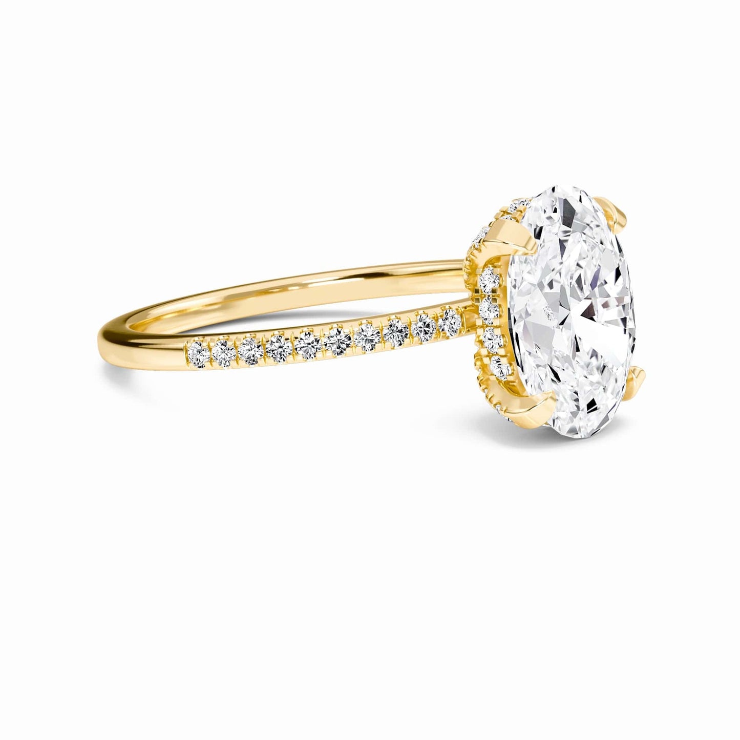 Oval Hidden Halo Certified Lab Diamond Pave Engagement Ring - Matilda