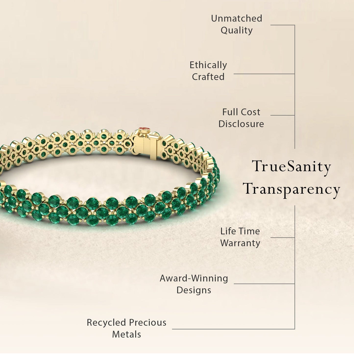 Emerald Double Row Tennis Bracelet - Yifei