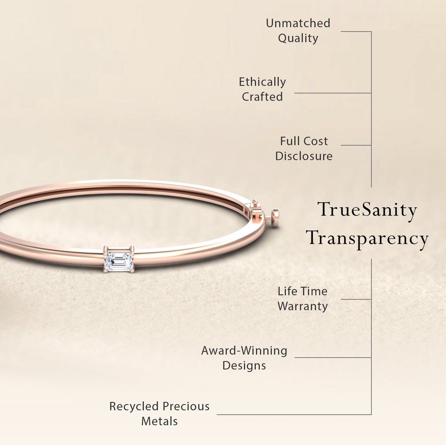 White Diamond Bangle Bracelet - Chelsea