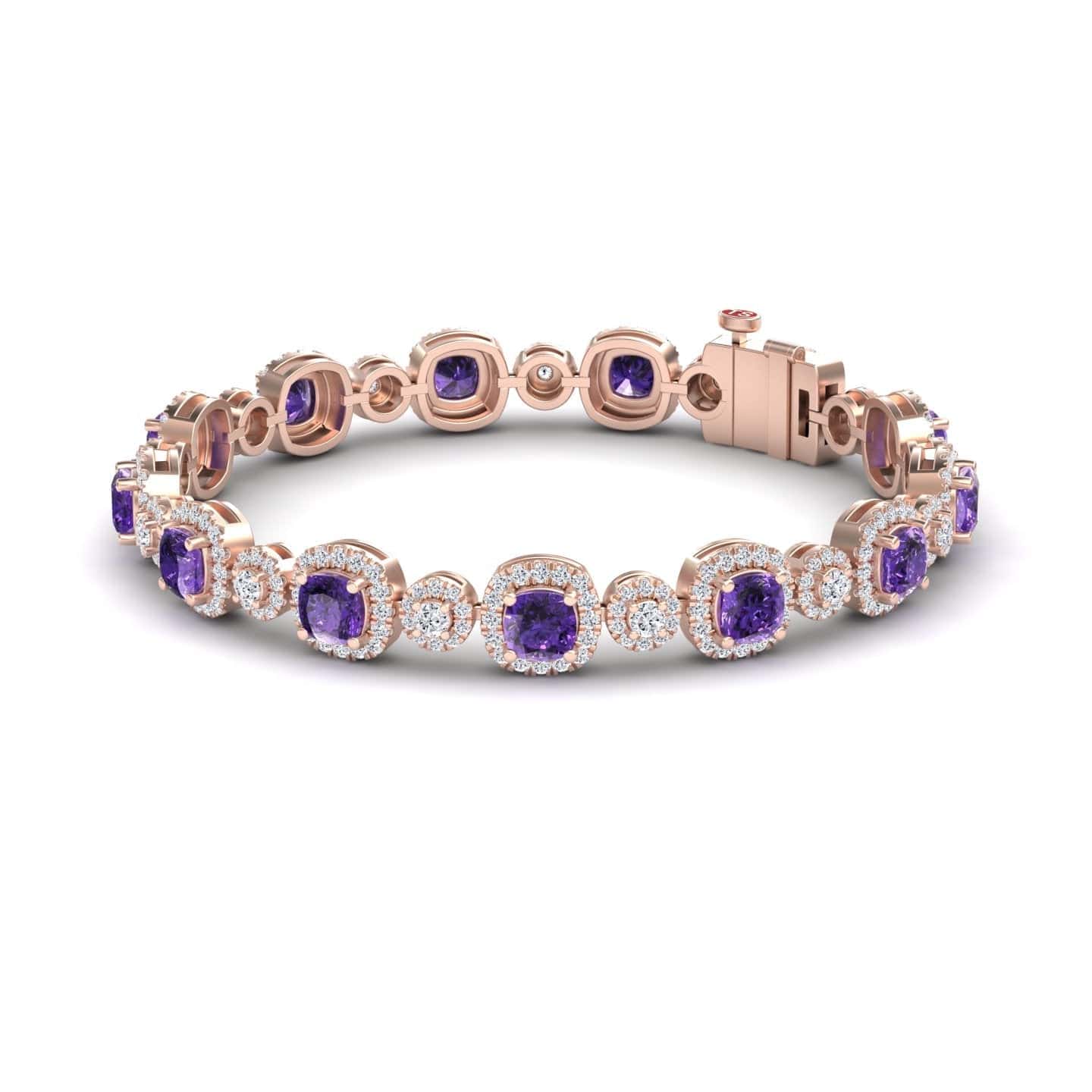 Amethyst & Diamond Tennis Bracelet - Erina