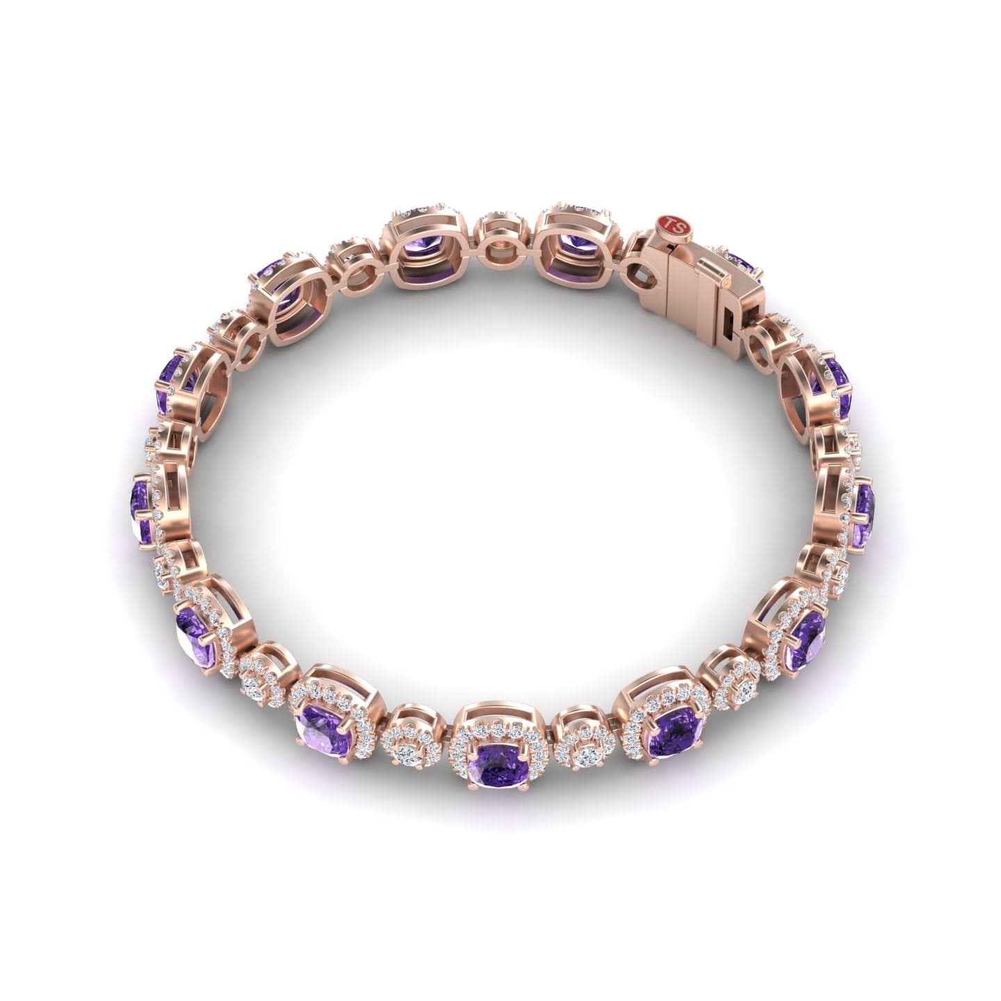 Amethyst & Diamond Tennis Bracelet - Erina