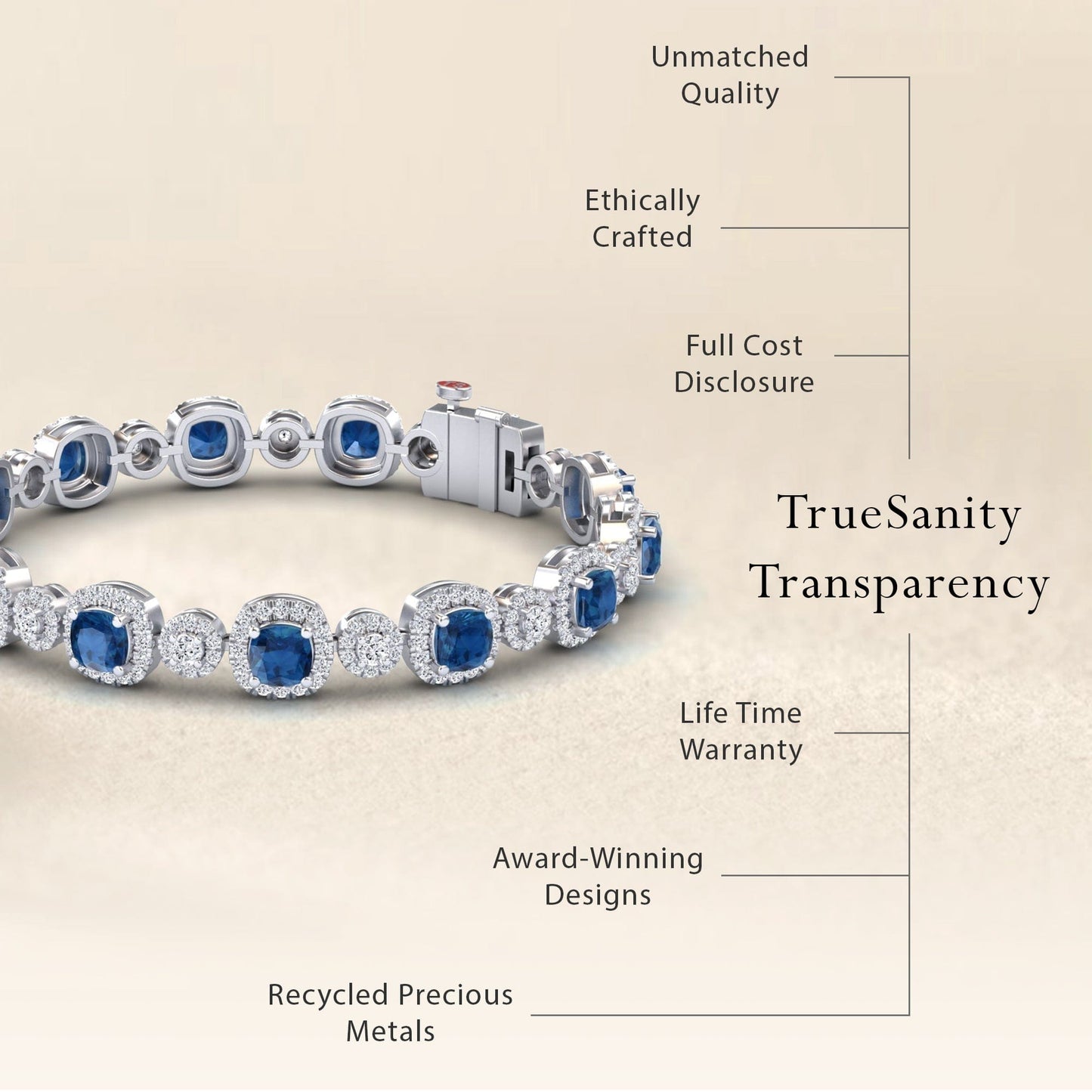 London Blue Topaz & Diamond Tennis Bracelet - Erina