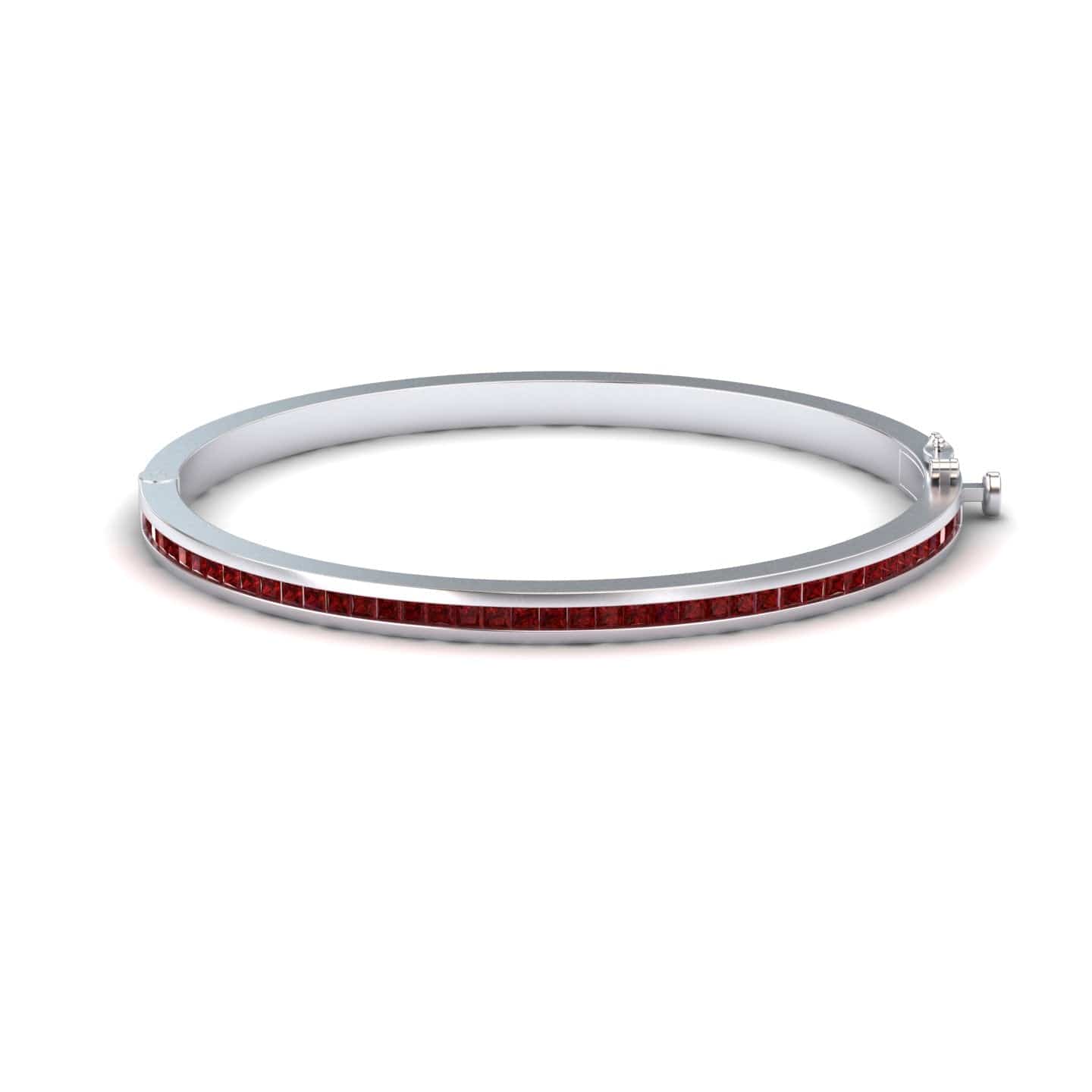 Ruby Channel-Set Bangle Bracelet - Johanna