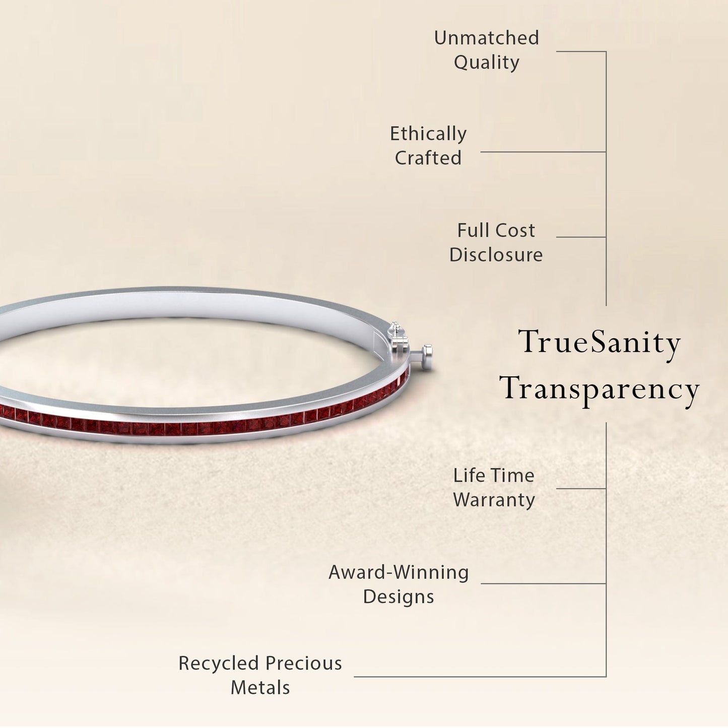 Ruby Channel-Set Bangle Bracelet - Johanna