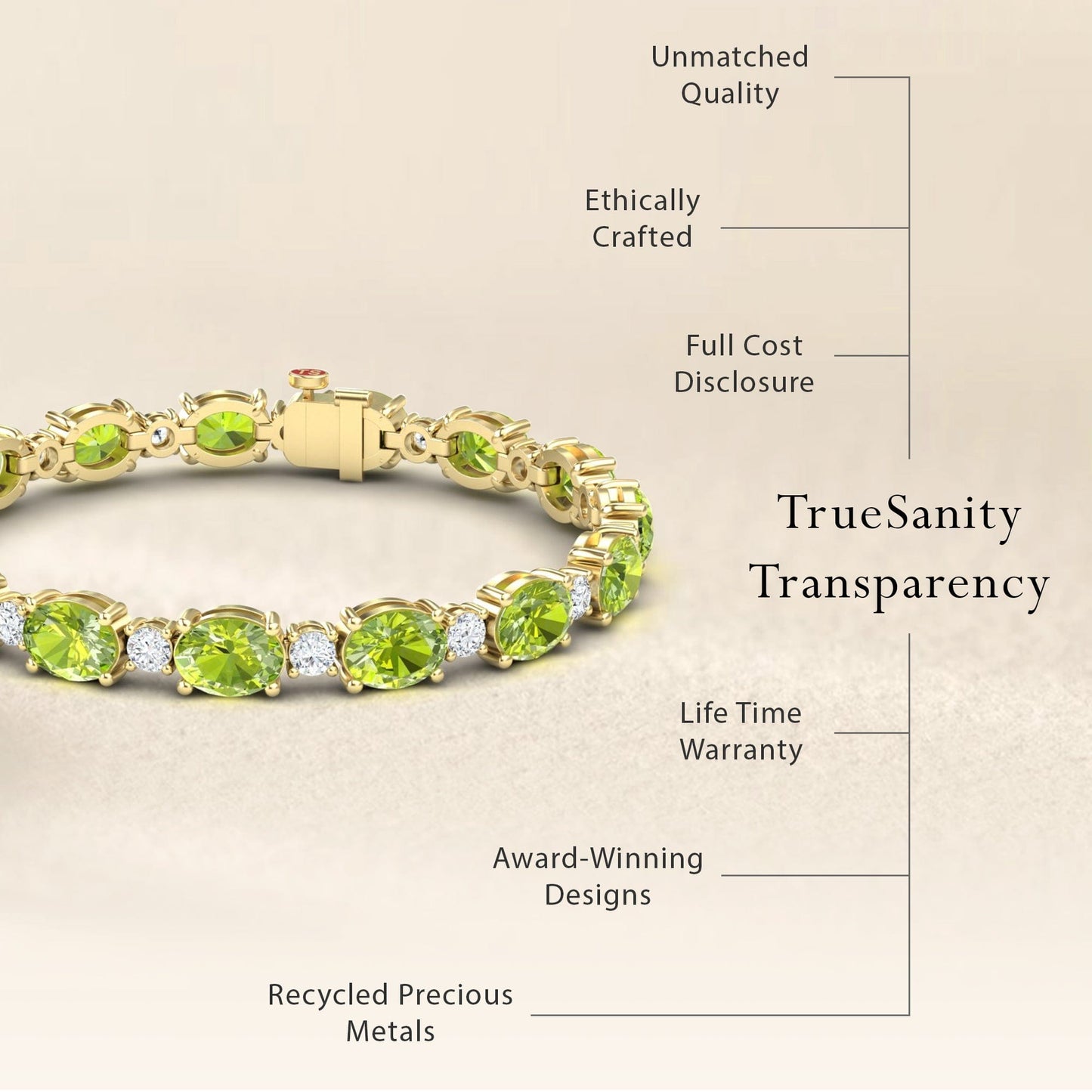 Peridot & Diamond Tennis Bracelet - Sylvie
