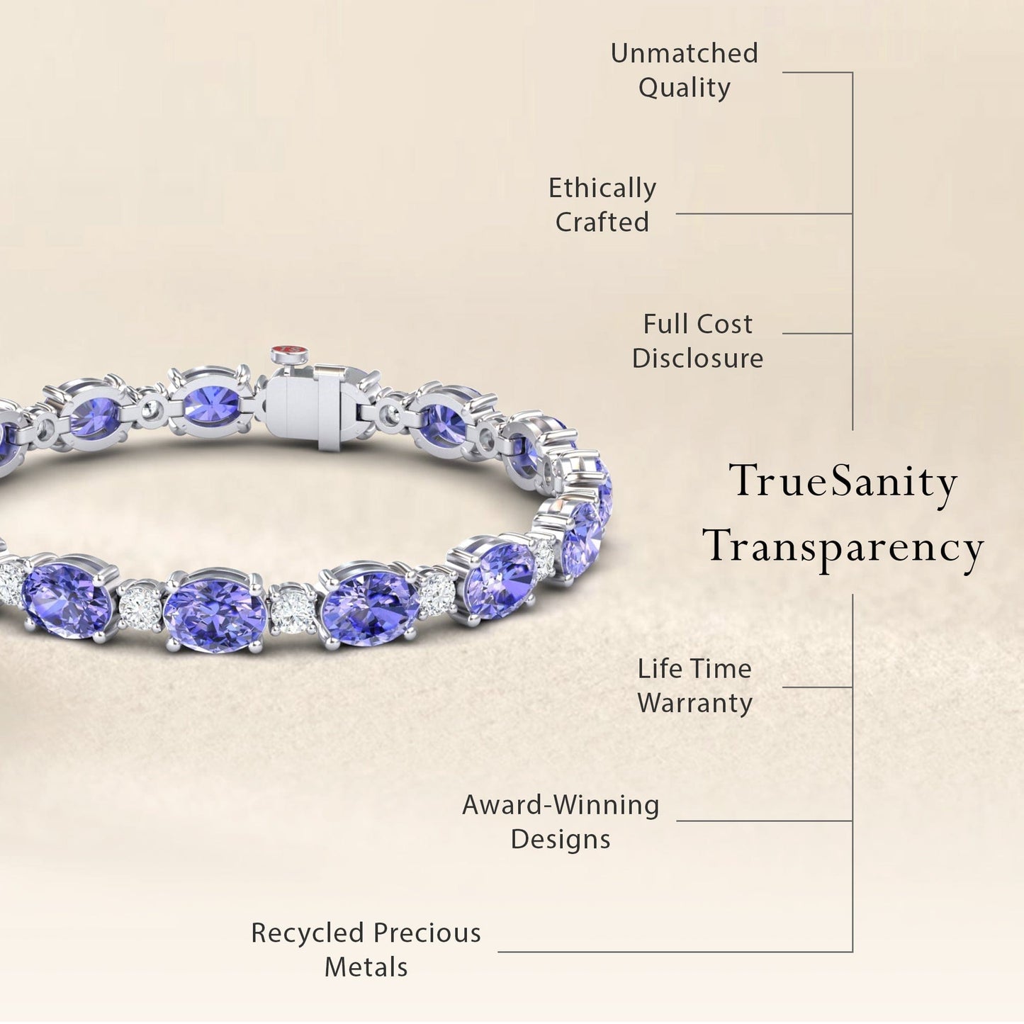 Tanzanite & Diamond Tennis Bracelet - Sylvie