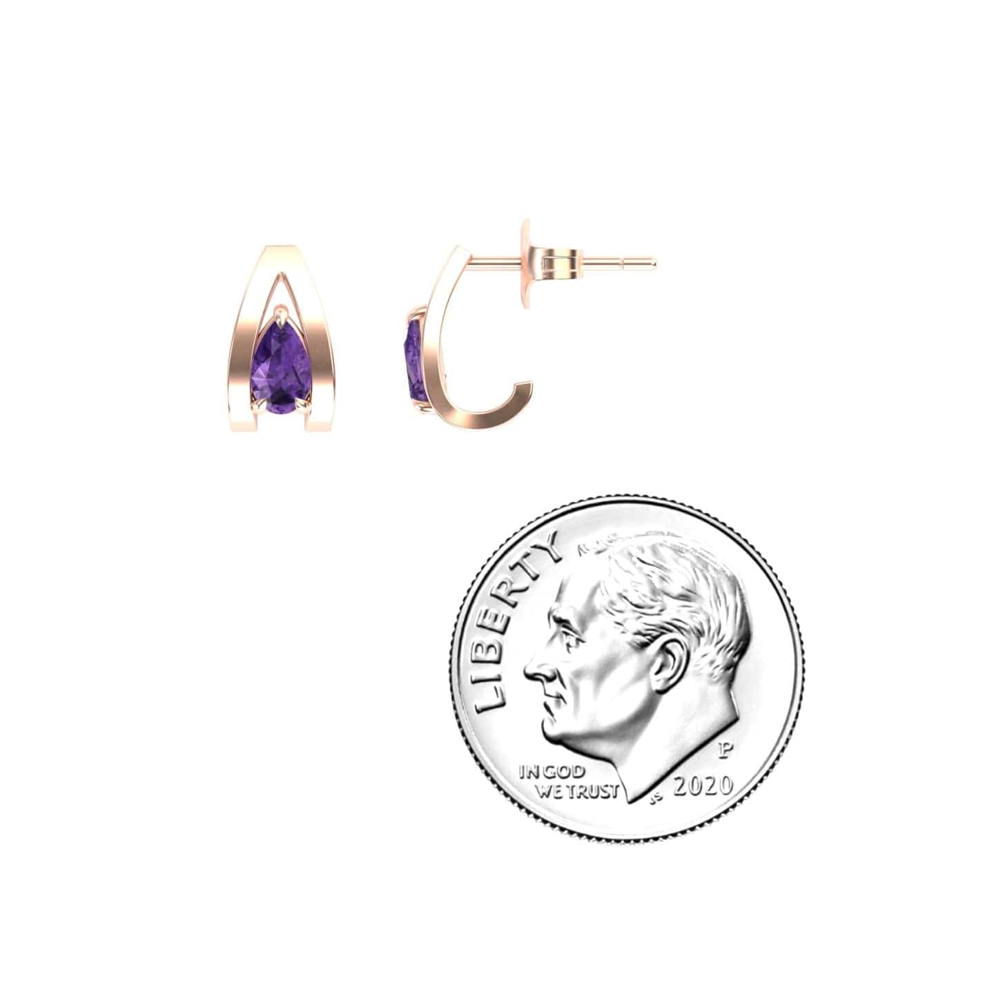Amethyst Huggie Earrings - Yamini