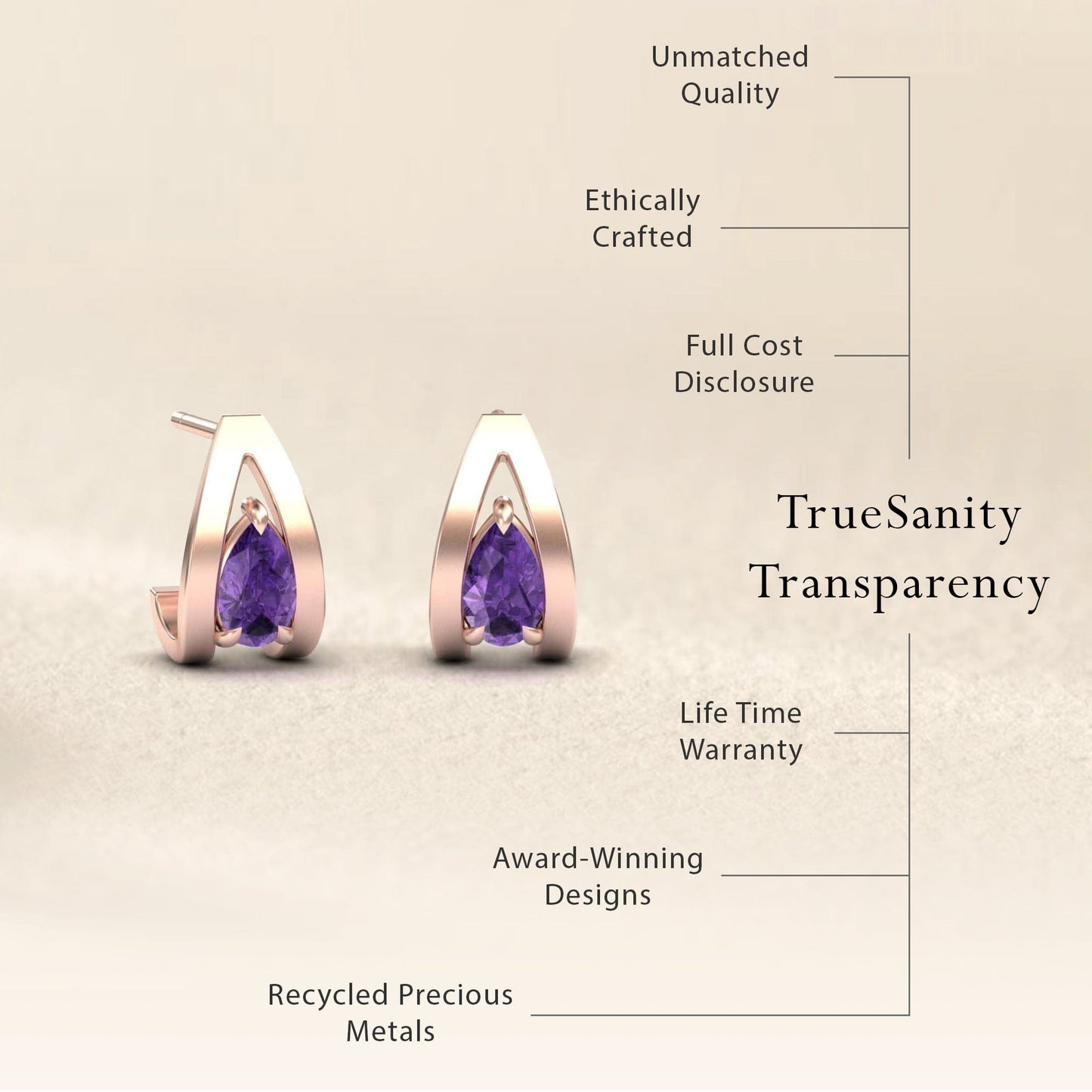 Amethyst Huggie Earrings - Yamini