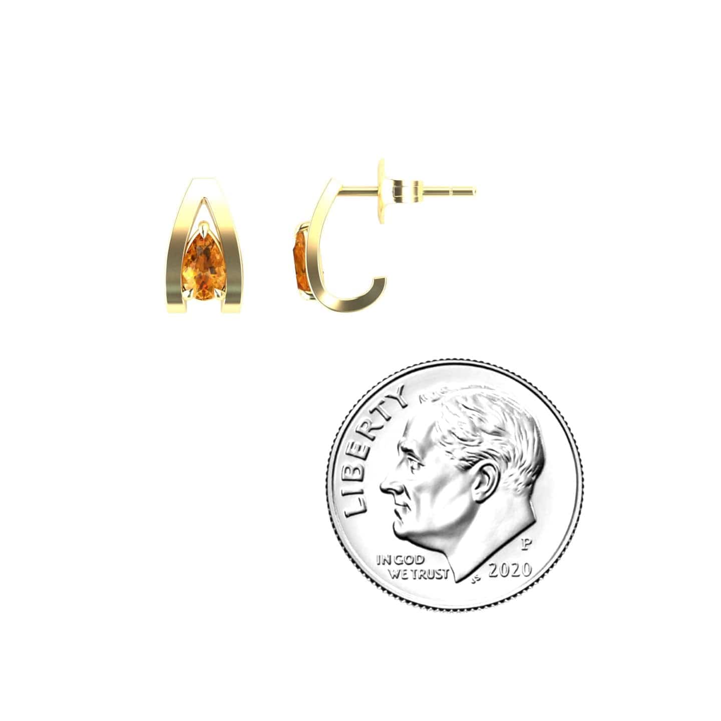 Citrine Huggie Earrings - Yamini