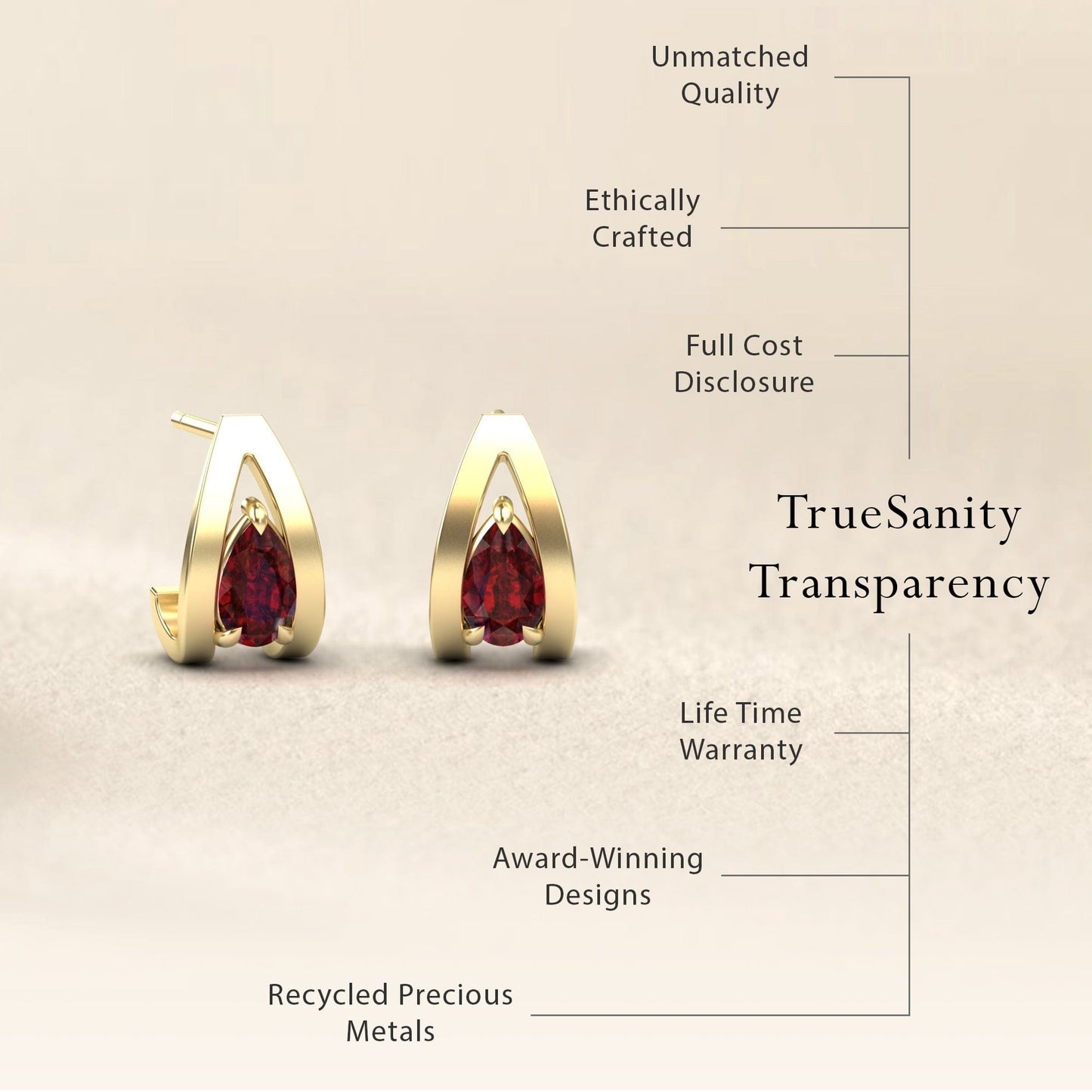 Ruby Huggie Earrings - Yamini