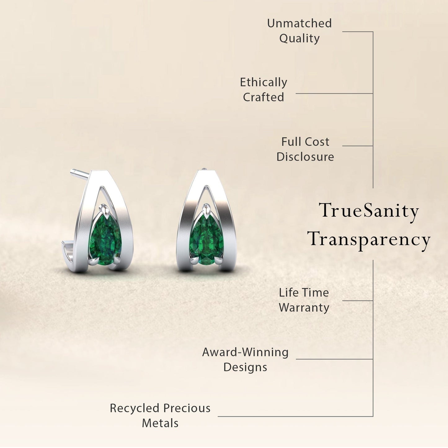 Emerald Huggie Earrings - Yamini