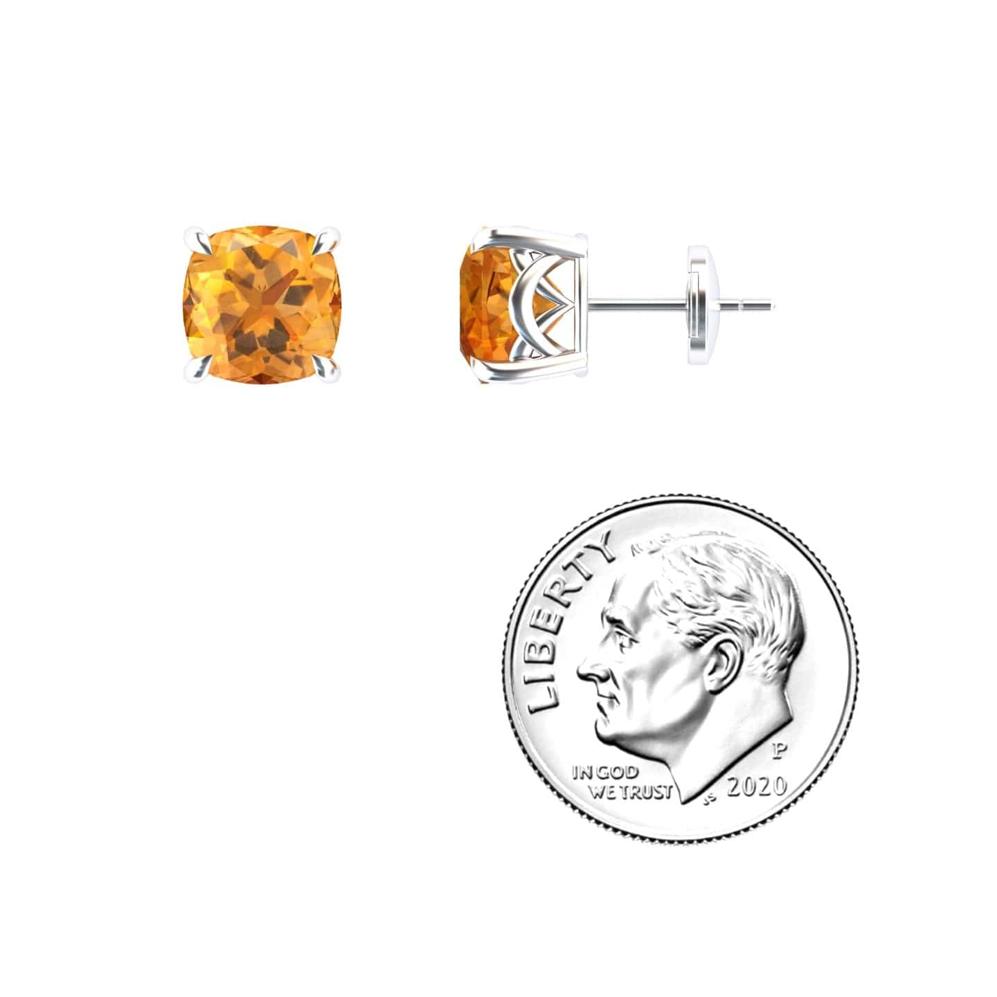 Citrine Stud Earrings - Deborah