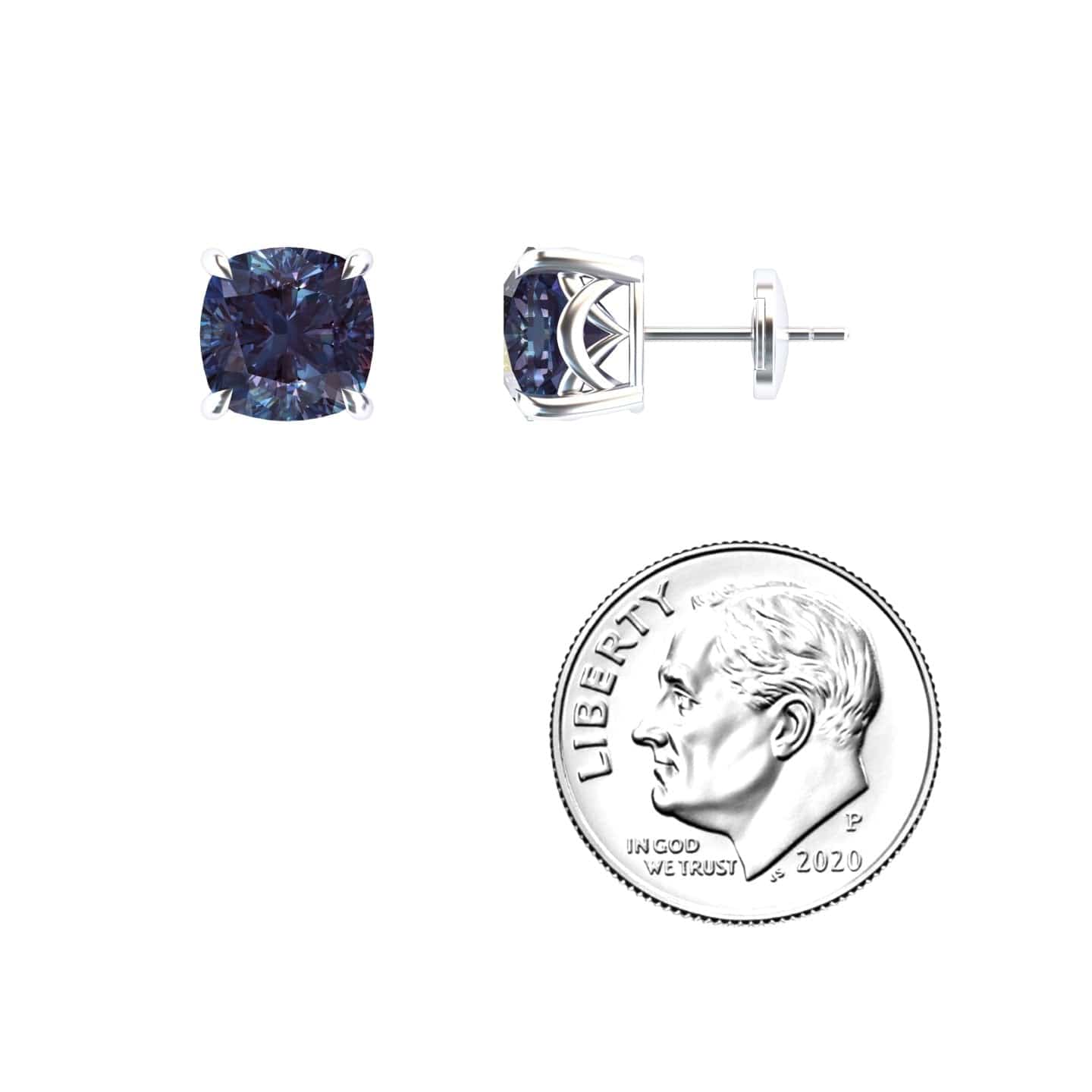Lab Grown Alexandrite Stud Earrings - Deborah