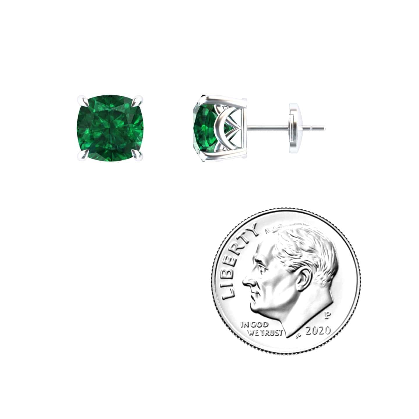 Lab Grown Emerald Stud Earrings - Deborah