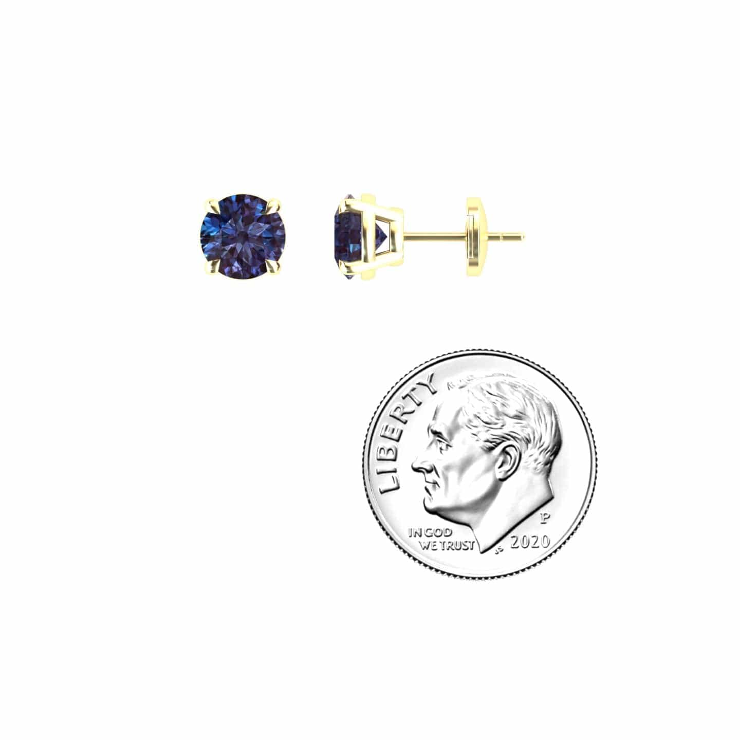 Lab Grown Alexandrite Stud Earrings - Gauri