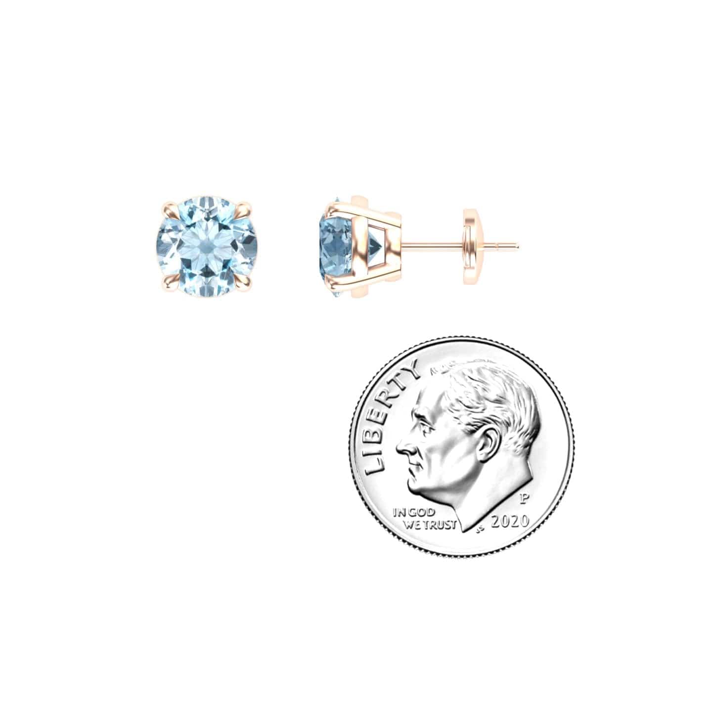 Aquamarine Stud Earrings - Helena