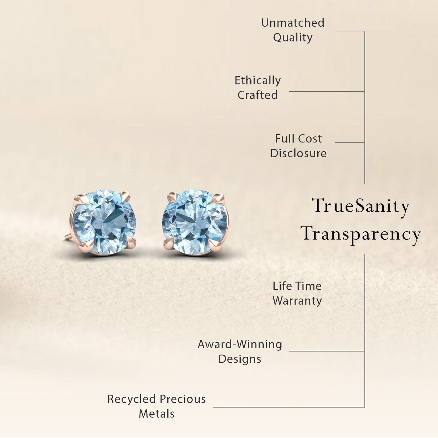 Aquamarine Stud Earrings - Helena
