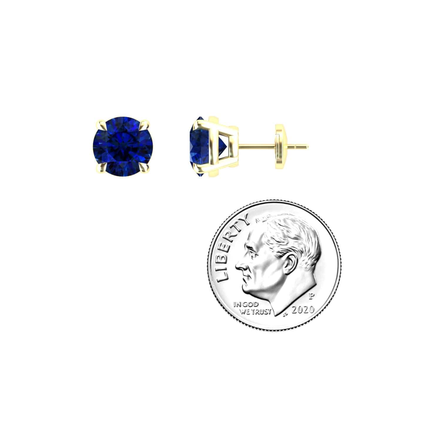 Lab Grown Blue Sapphire Stud Earrings - Helena