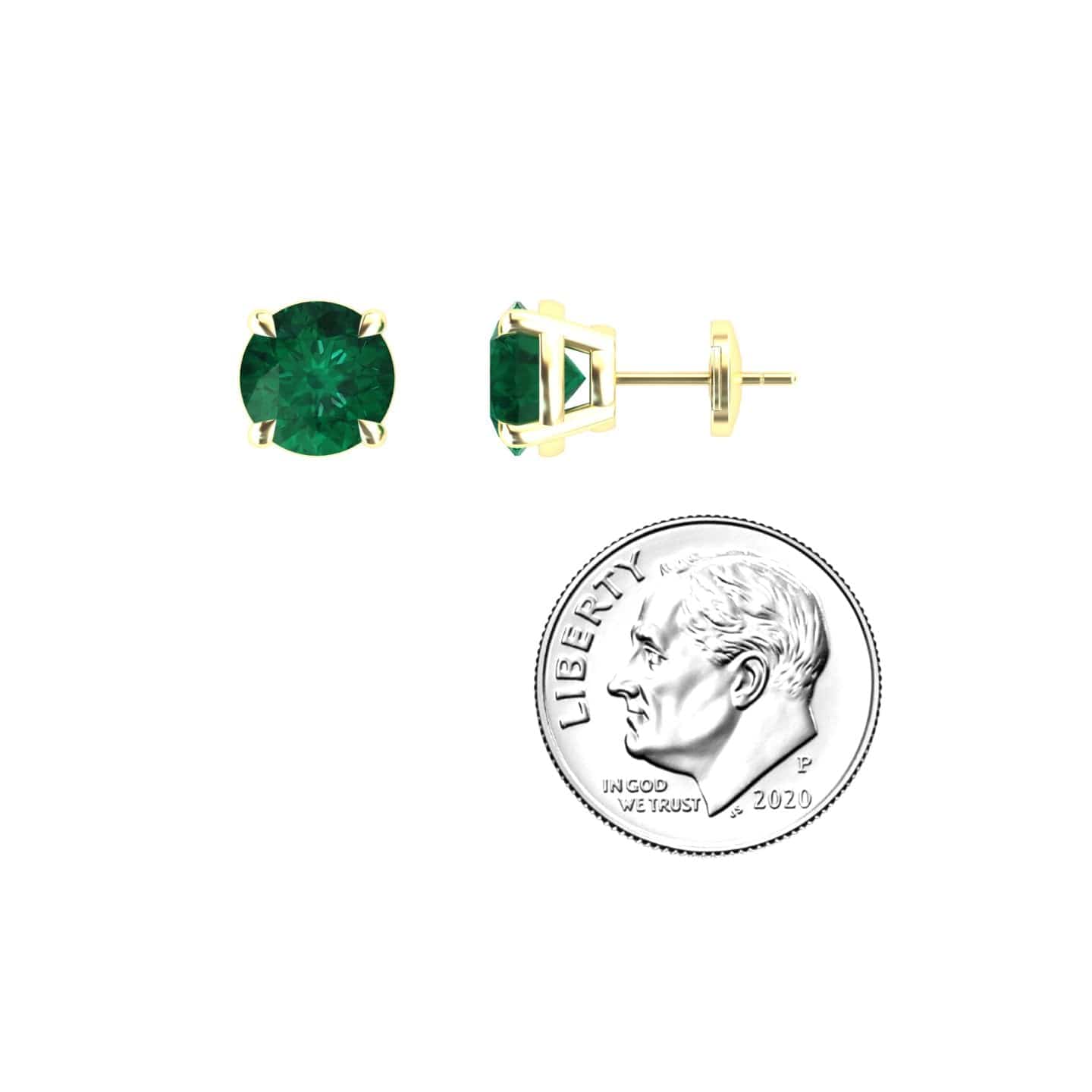 Lab Grown Emerald Stud Earrings - Helena
