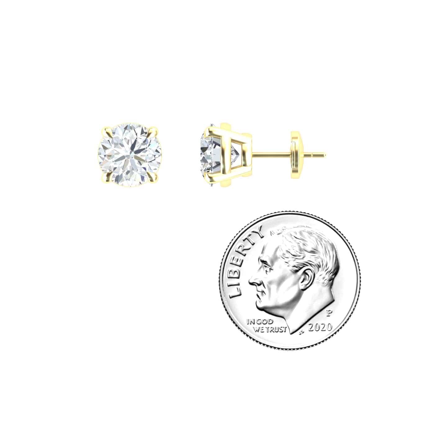 White Moissanite Stud Earrings - Helena