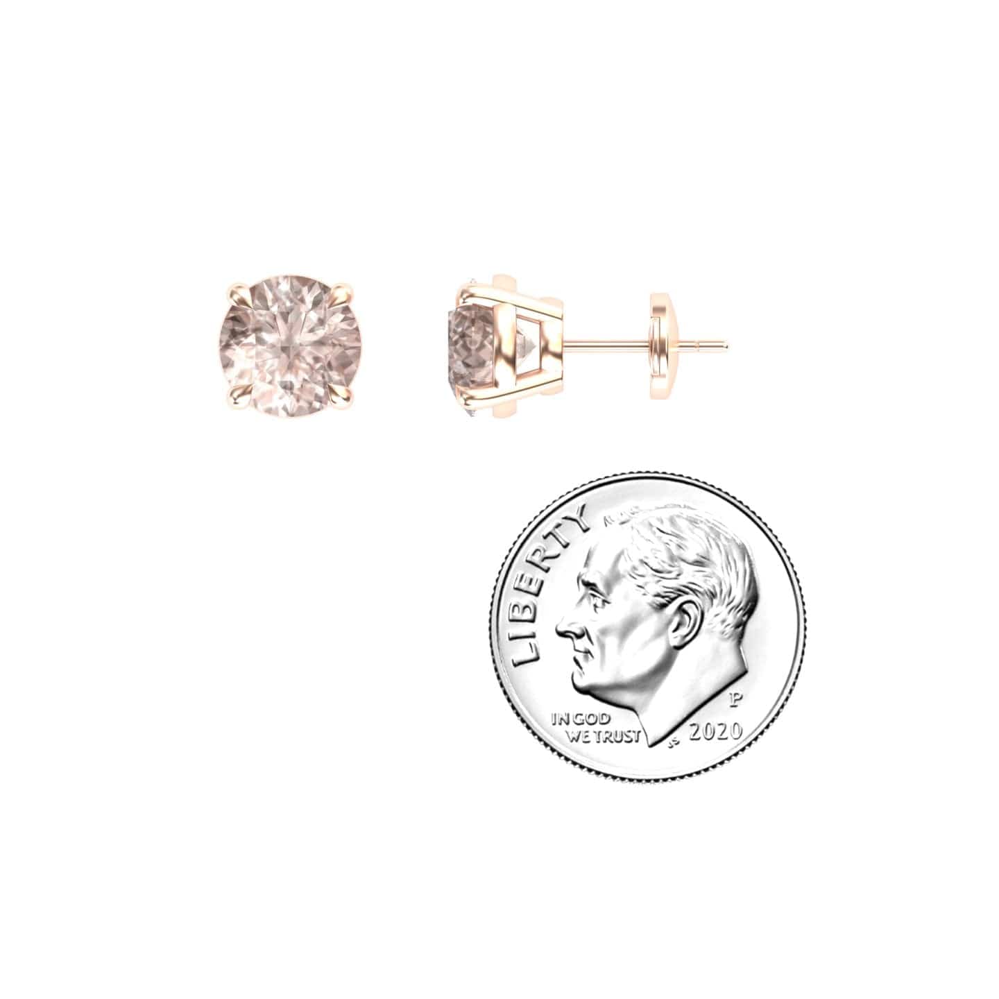 Morganite Stud Earrings - Helena