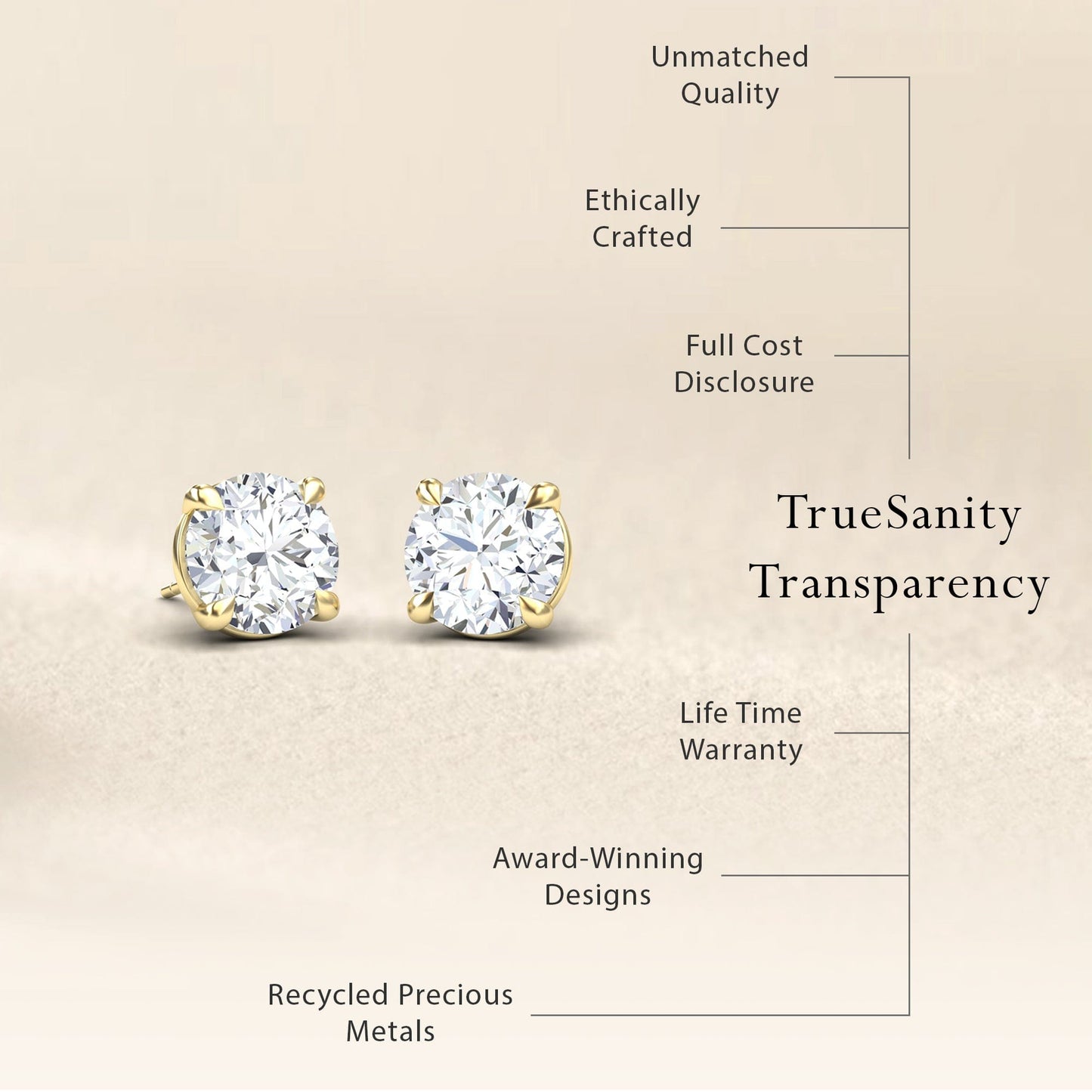 White Moissanite Stud Earrings - Helena