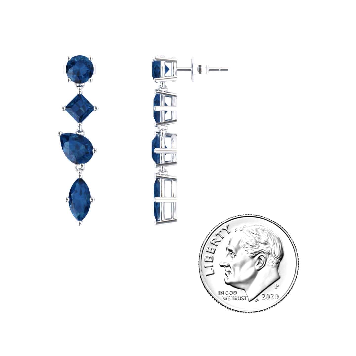 London Blue Topaz Multi-Cut Drop Earrings - Zara