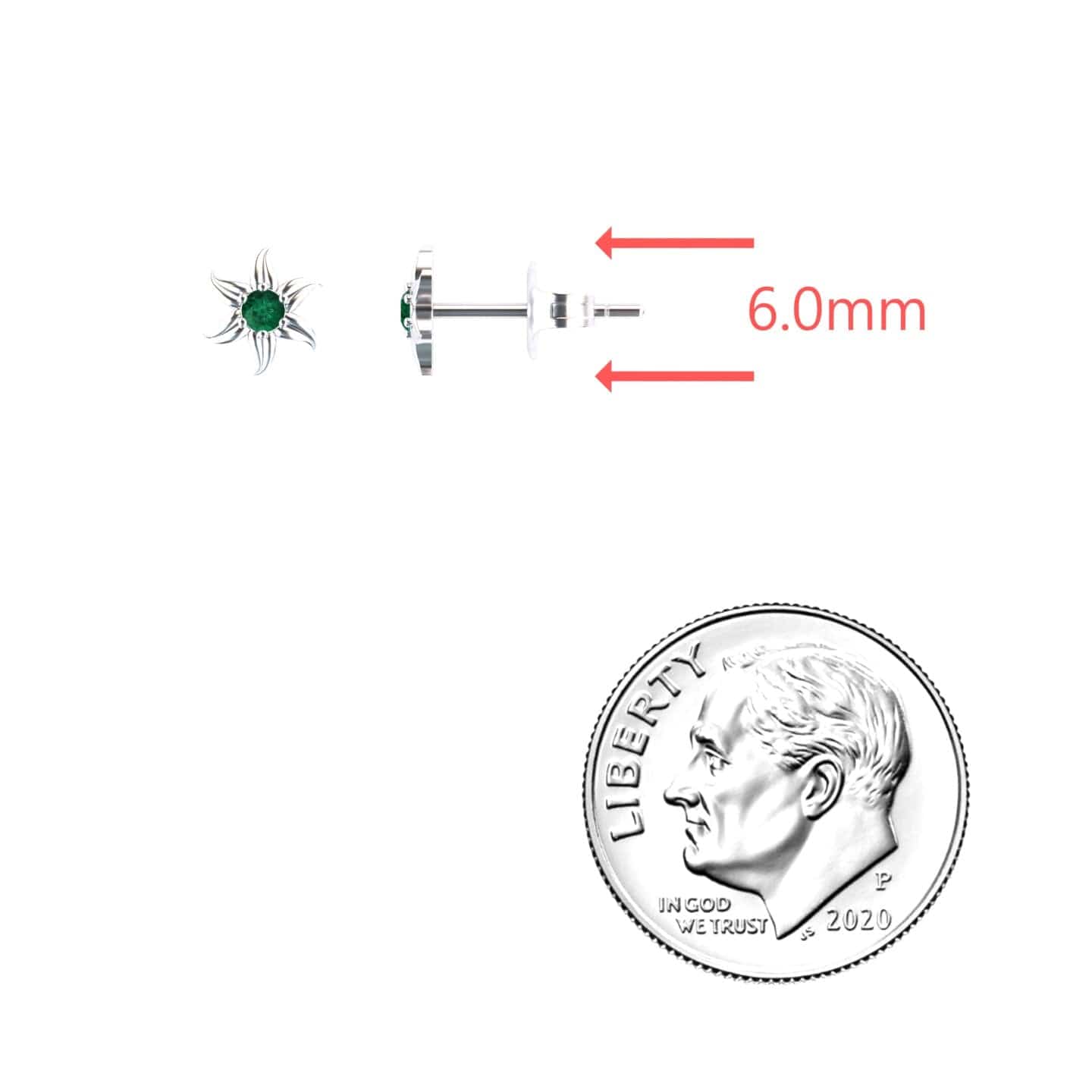 Emerald Floral Stud Earrings - Gia